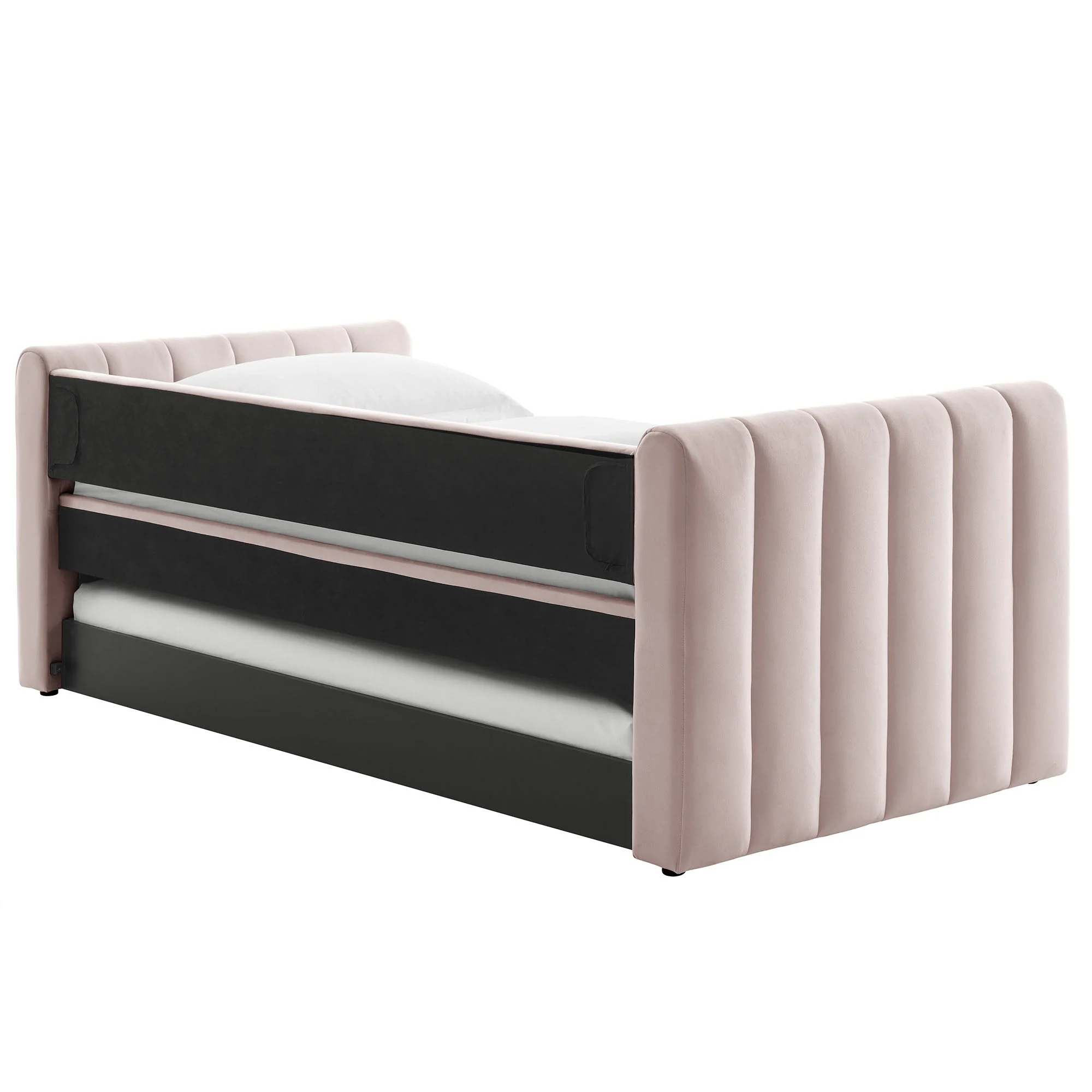 Channel Tufted Performance Velvet Twin Daybed with Trundle - Image 23