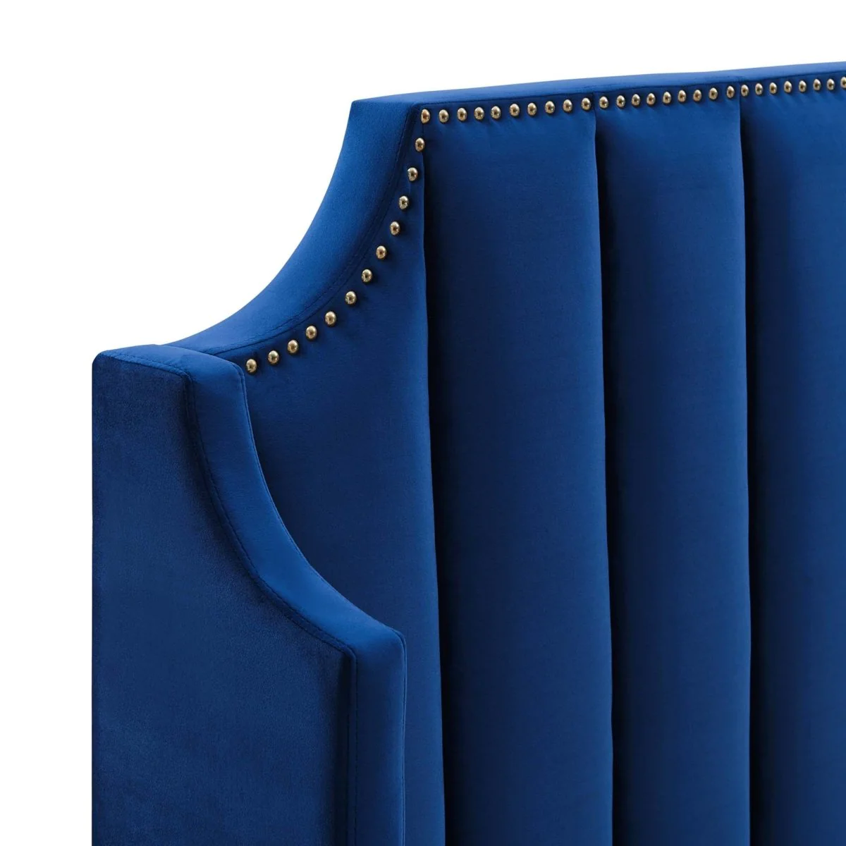 Channel Tufted Performance Velvet Wingback Queen Platform Bed - Image 15
