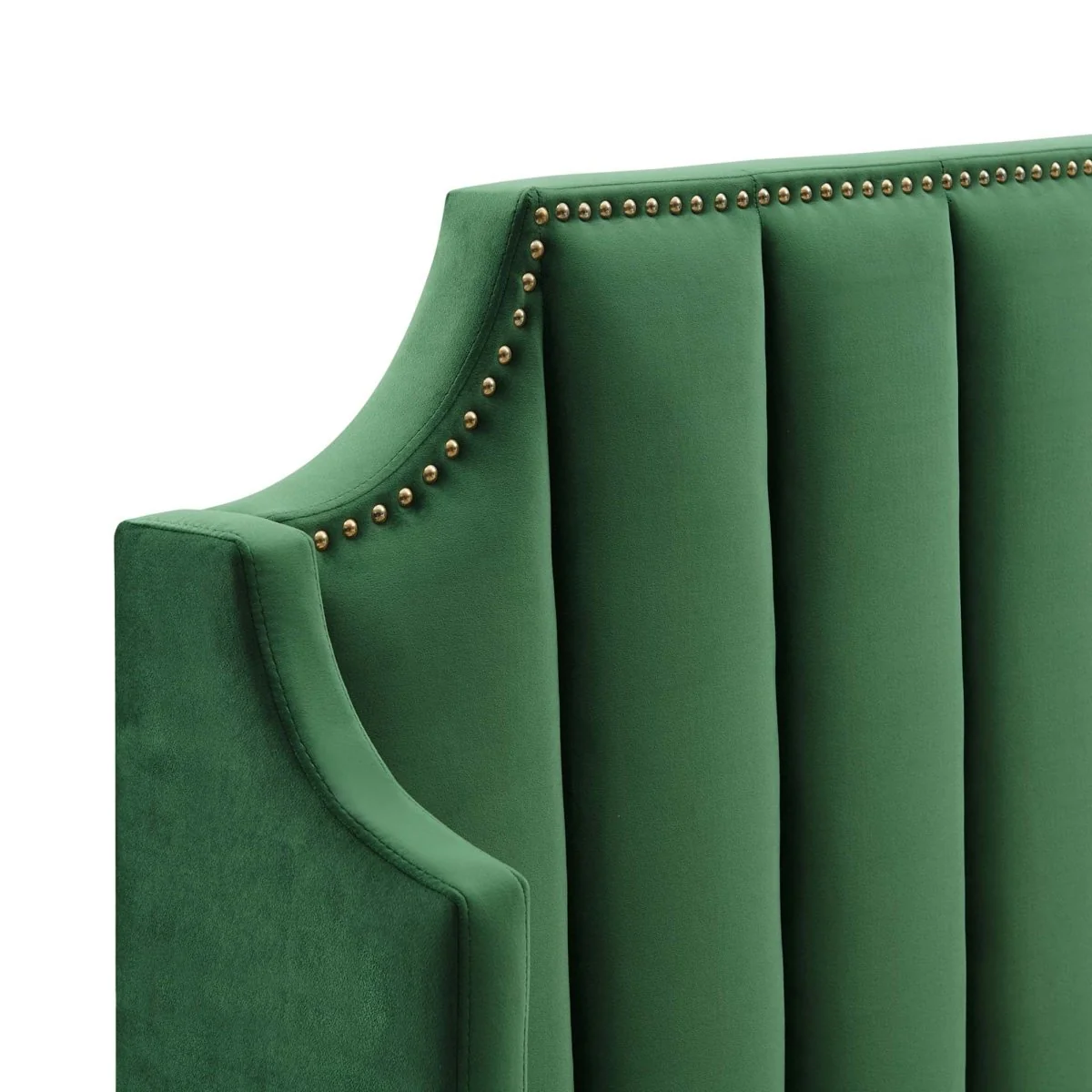 Channel Tufted Performance Velvet Wingback Queen Platform Bed - Image 5