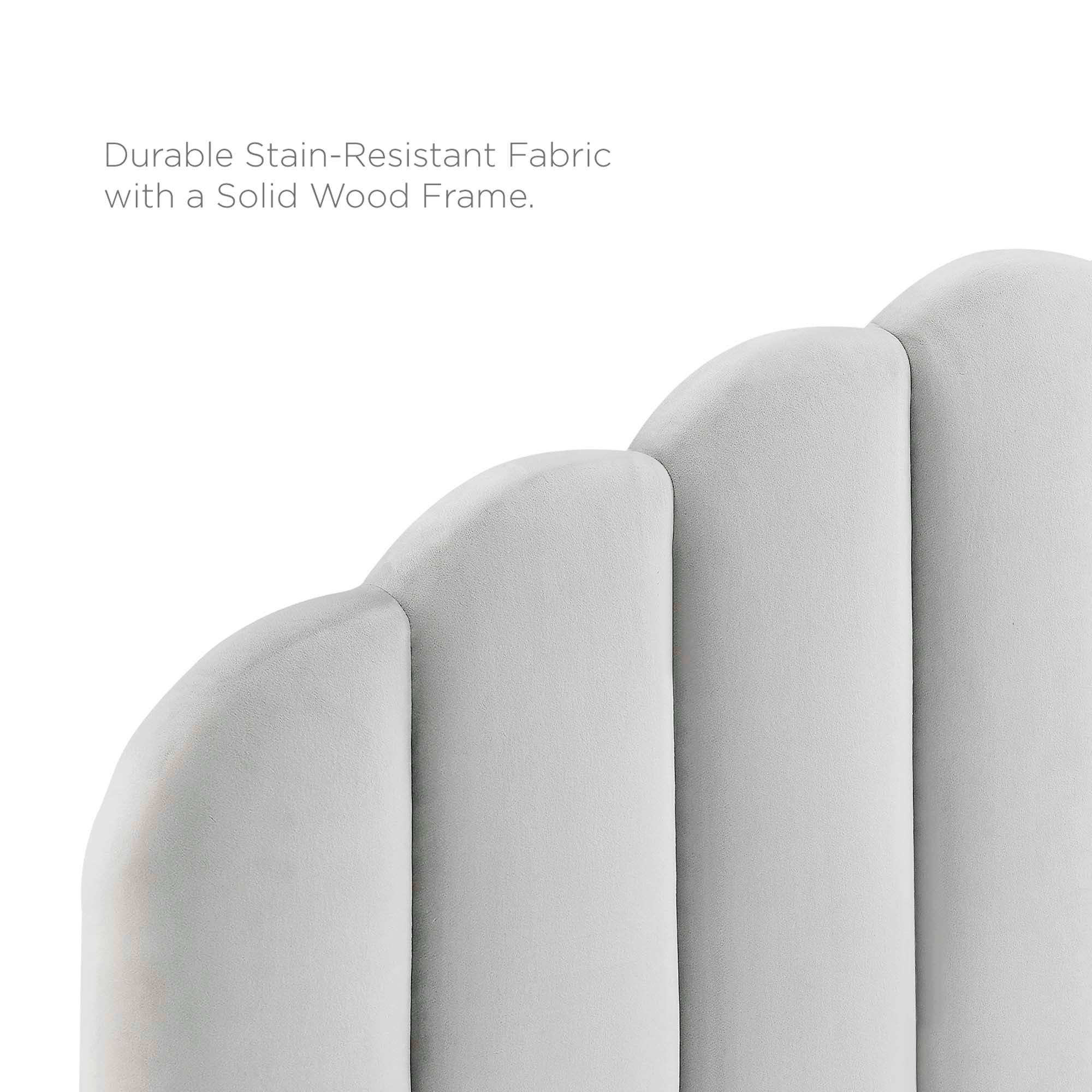 Channel Tufted Scalloped Performance Velvet Headboard - Image 39
