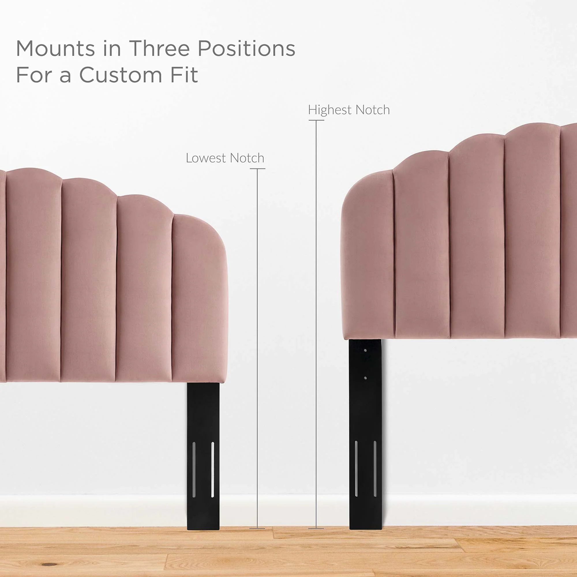 Channel Tufted Scalloped Performance Velvet Platform Bed - Image 37