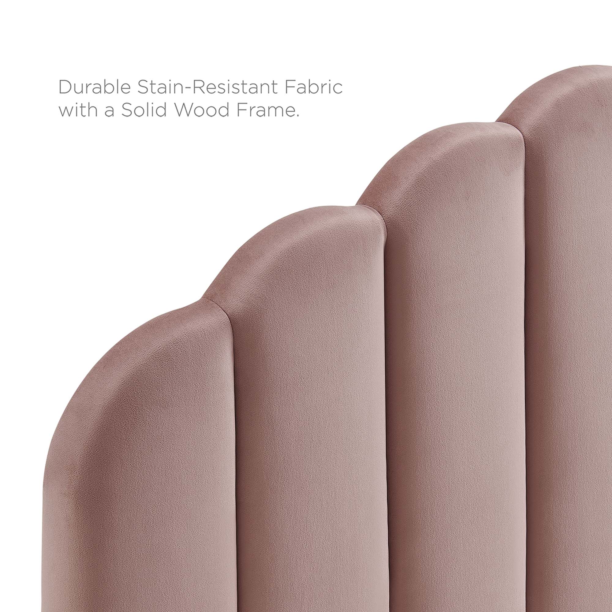 Channel Tufted Scalloped Performance Velvet Platform Bed - Image 38