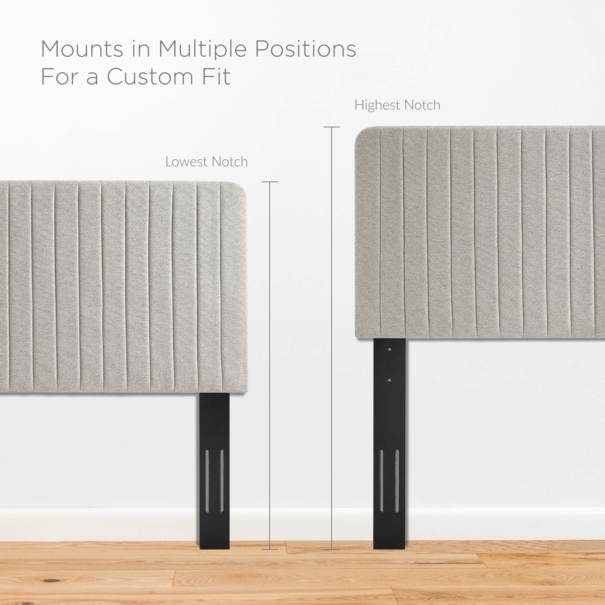 Channel Tufted Upholstered Fabric Headboard - Image 10