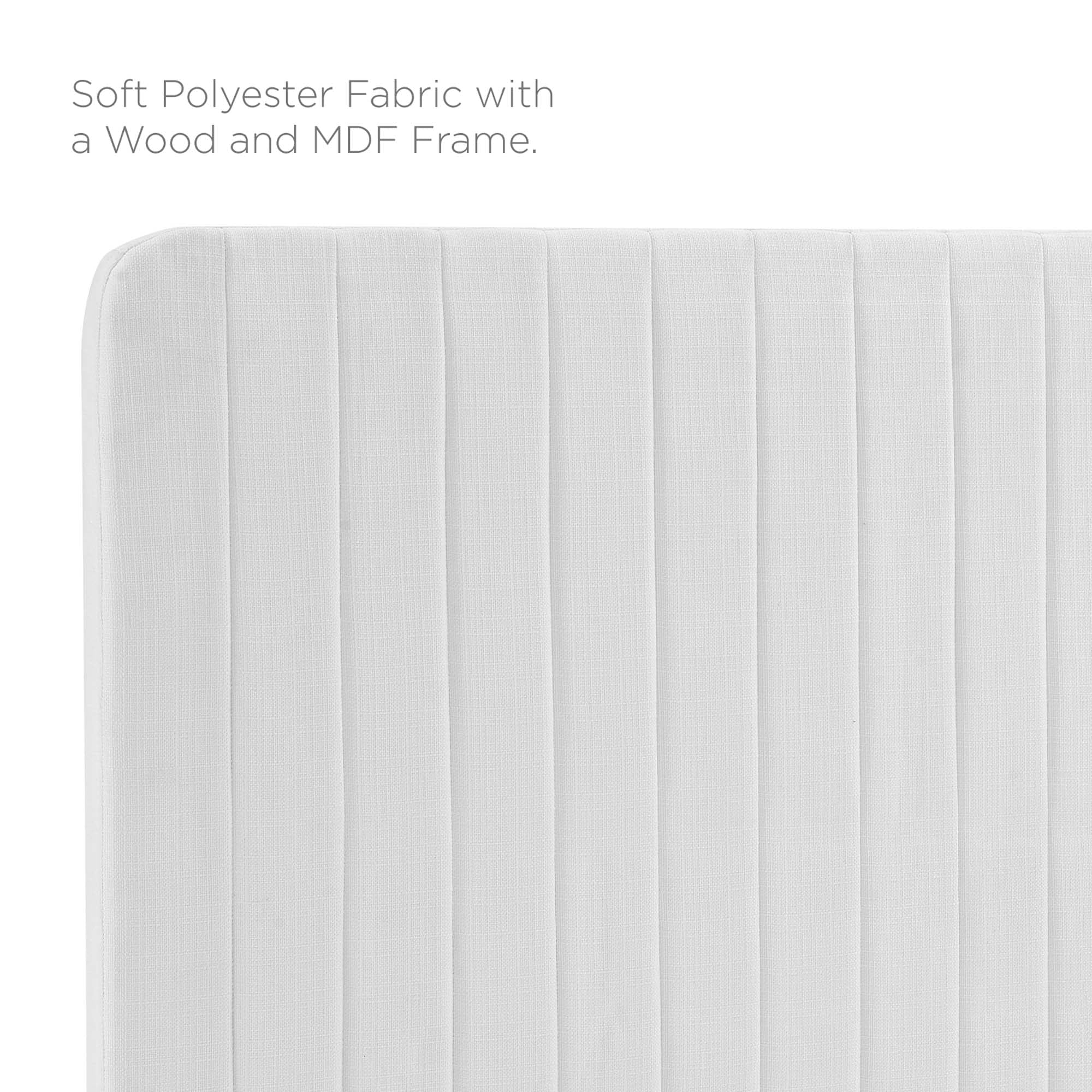 Channel Tufted Upholstered Fabric Headboard - Image 2