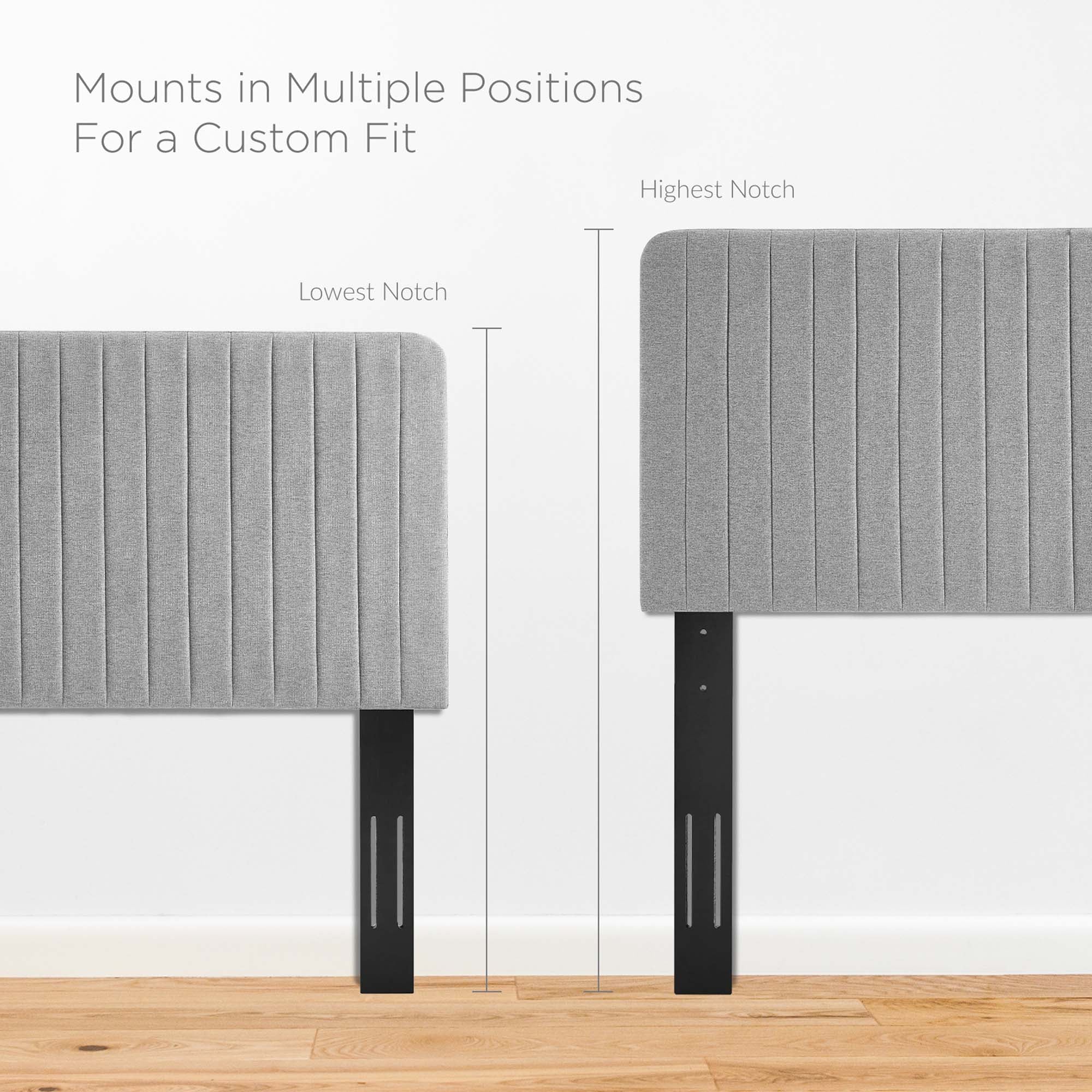 Channel Tufted Upholstered Fabric Headboard - Image 20