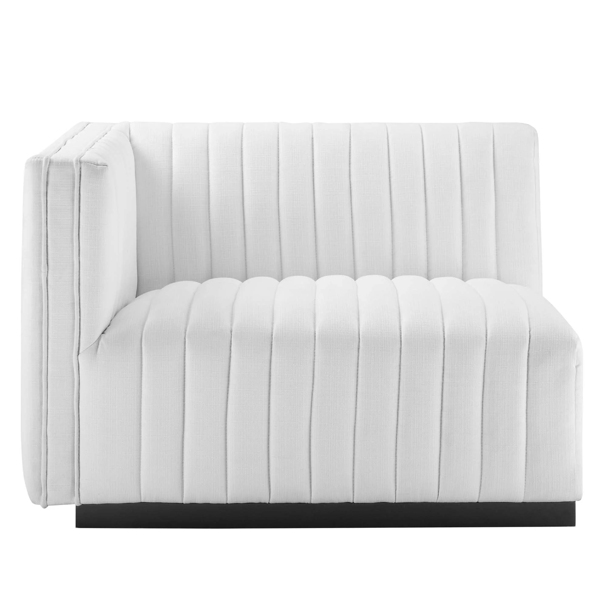 Channel Tufted Upholstered Fabric Left-Arm Sectional Chair 37 Inch - Image 16