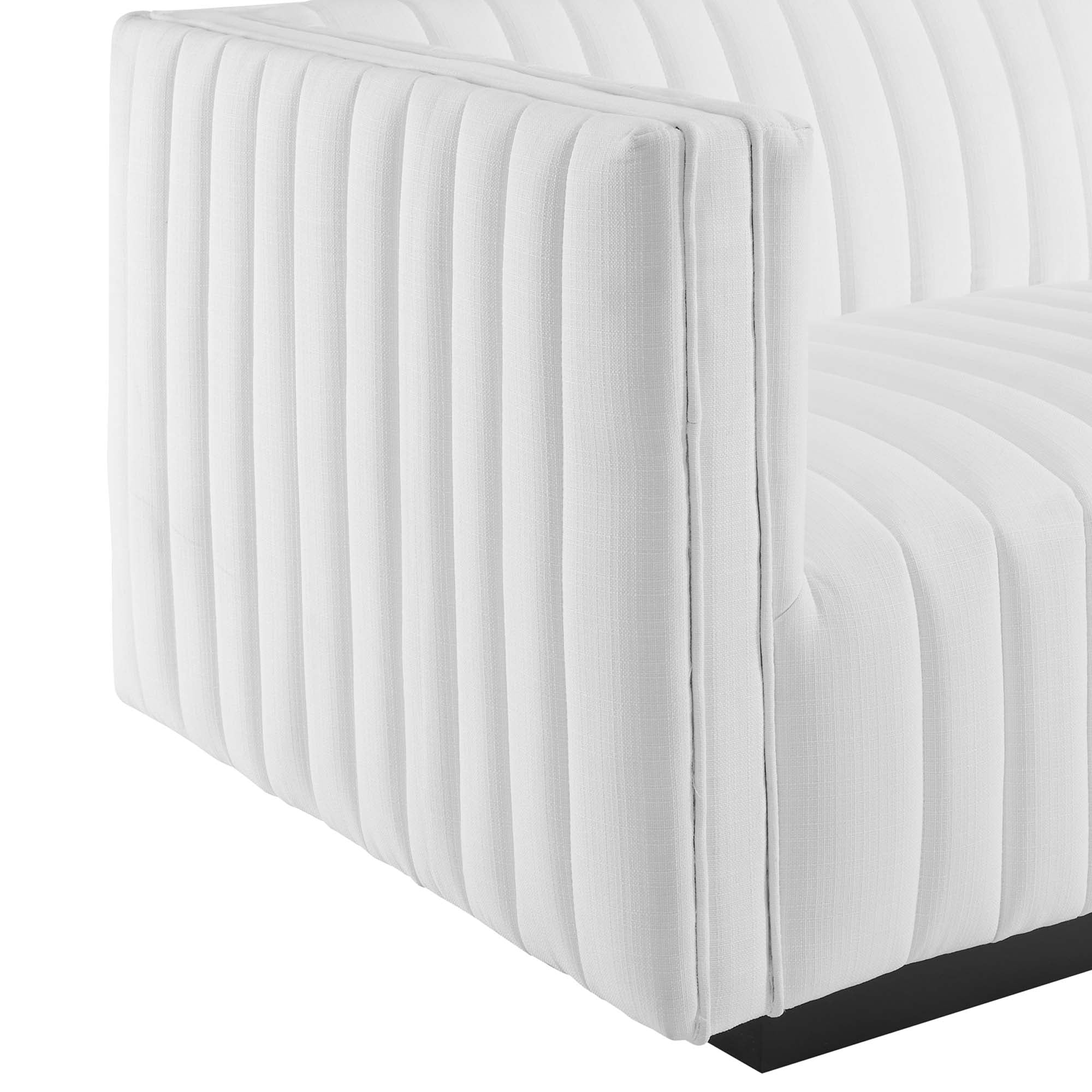 Channel Tufted Upholstered Fabric Left-Arm Sectional Chair 37 Inch - Image 17
