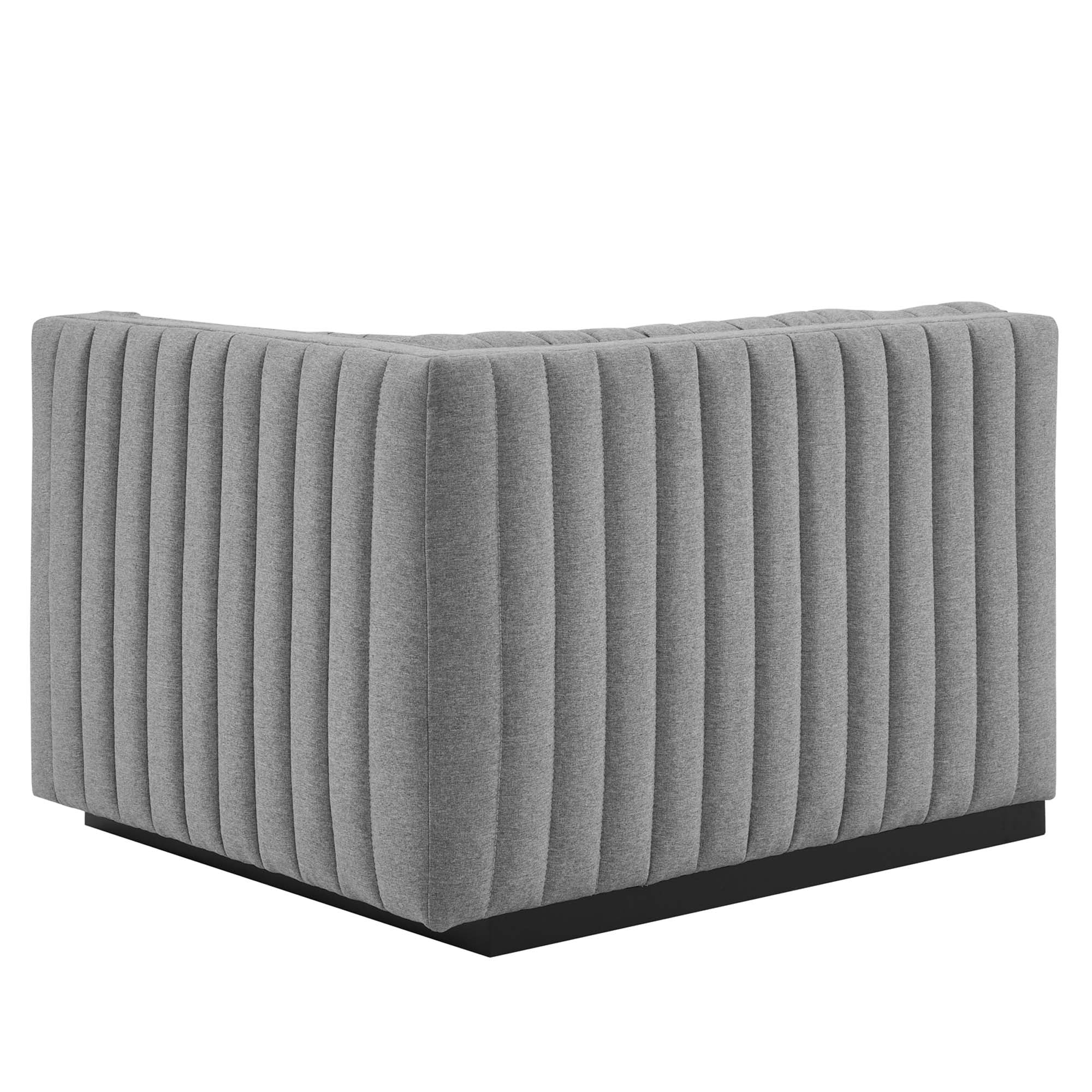 Channel Tufted Upholstered Fabric Right-Arm Sectional Chair 37 Inch - Image 9