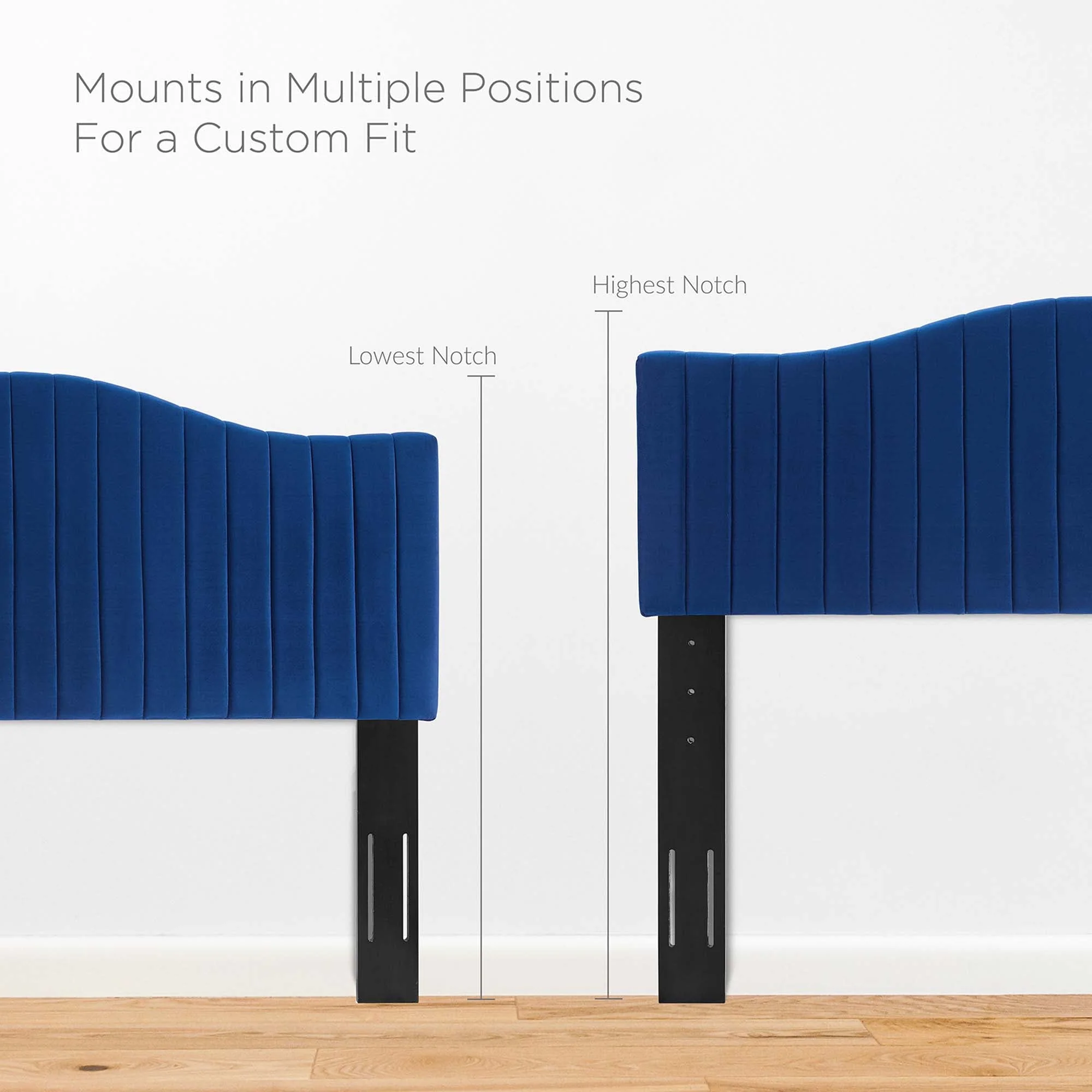Channel Tufted Upholstered Headboard with Curved Silhouette - Image 20