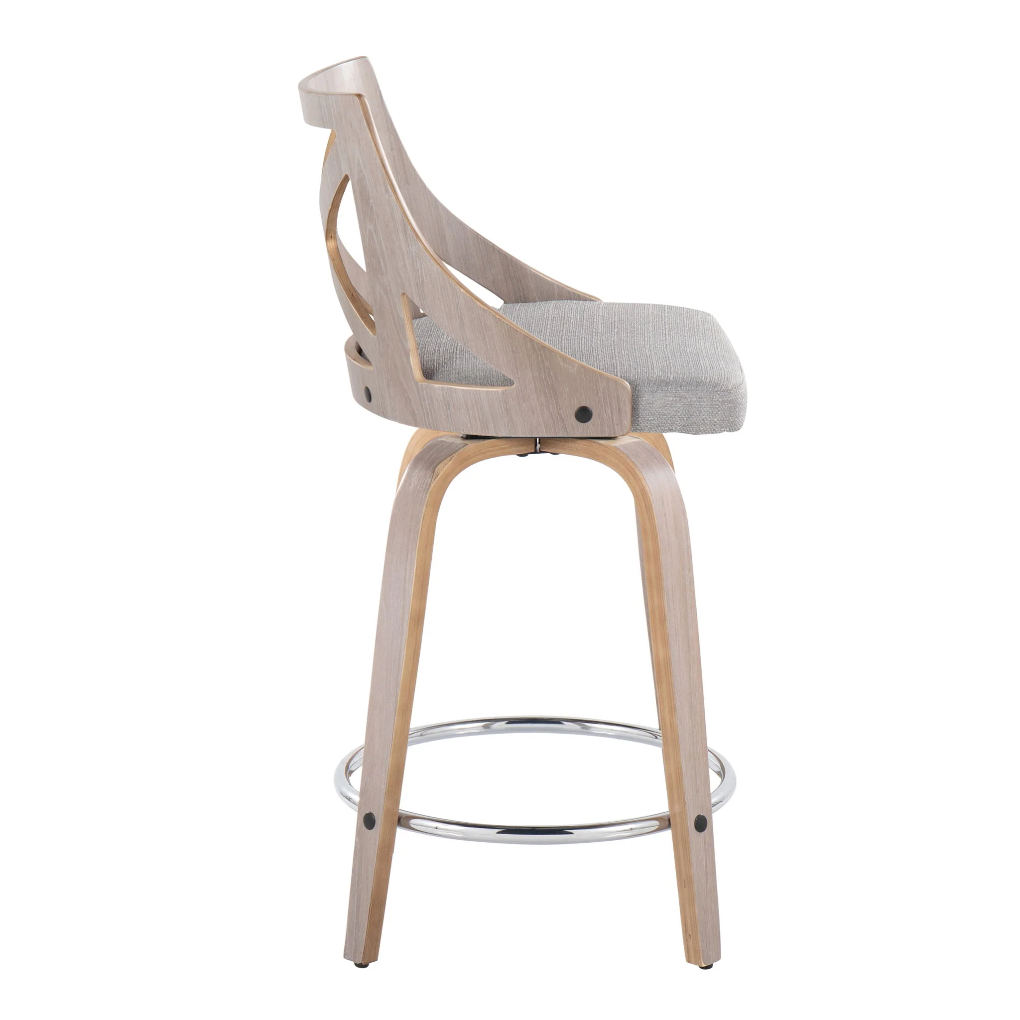 Charlotte - Farmhouse Fixed Height Counter Stool & Swivel With Round Footrest (Set of 2) - Image 7