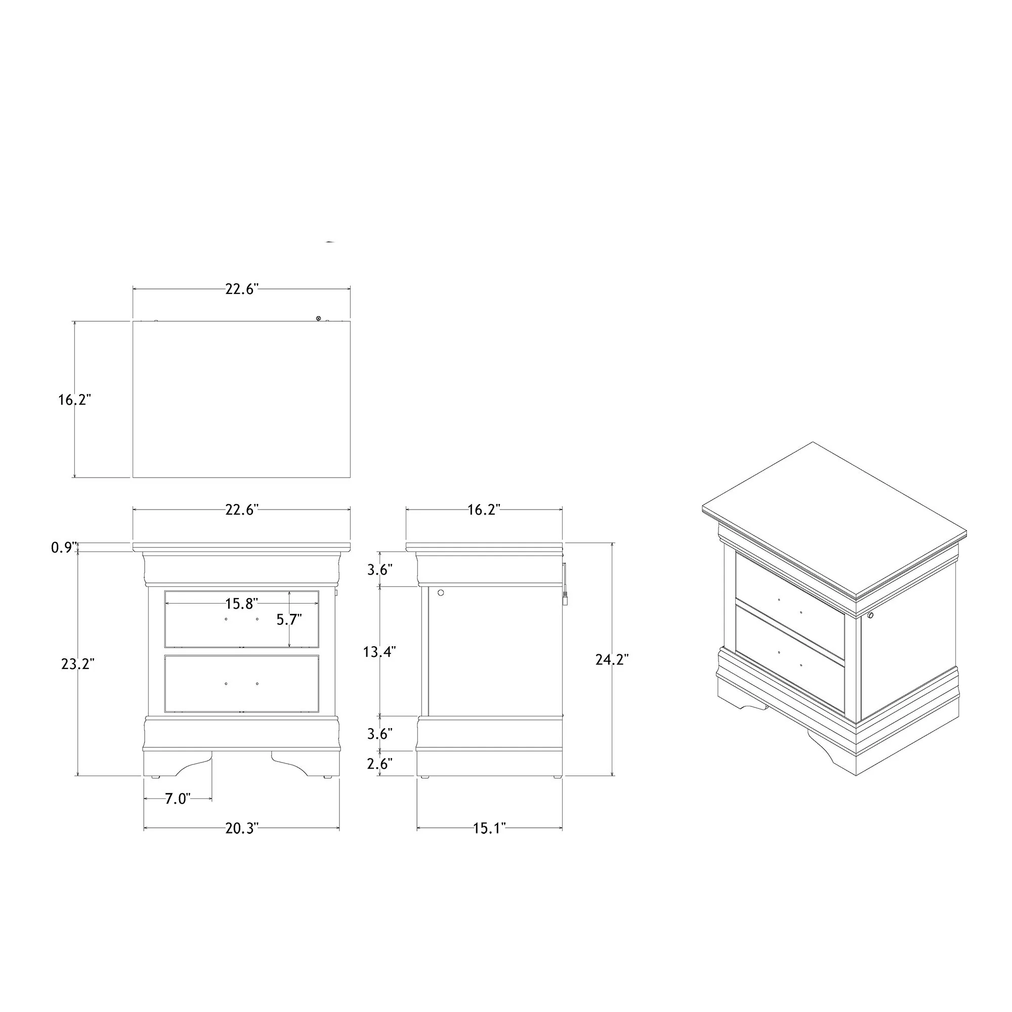 Charlston - Nightstand With LED - Image 8