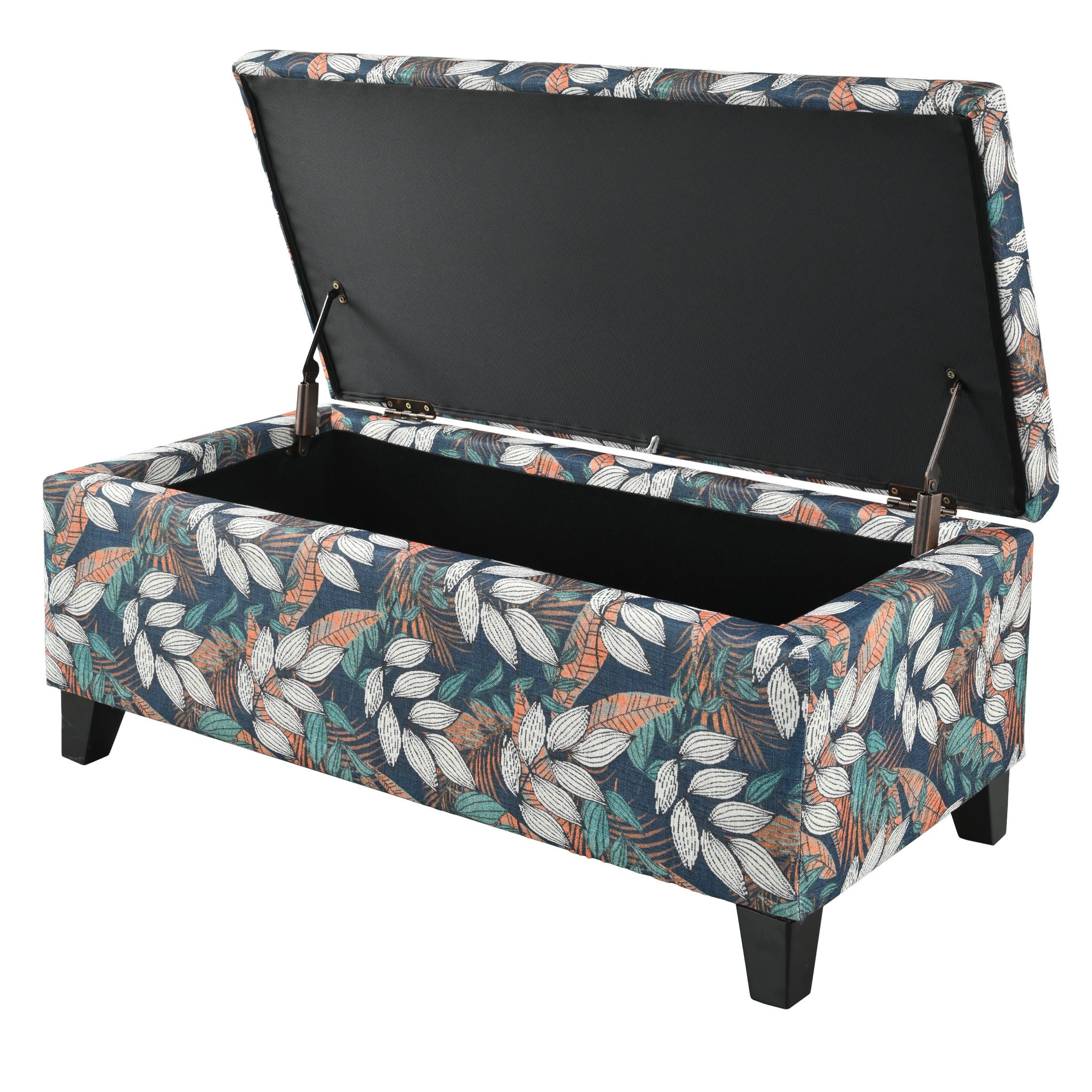Charming Floral Storage Ottoman With Upholstered Fabric - Image 4