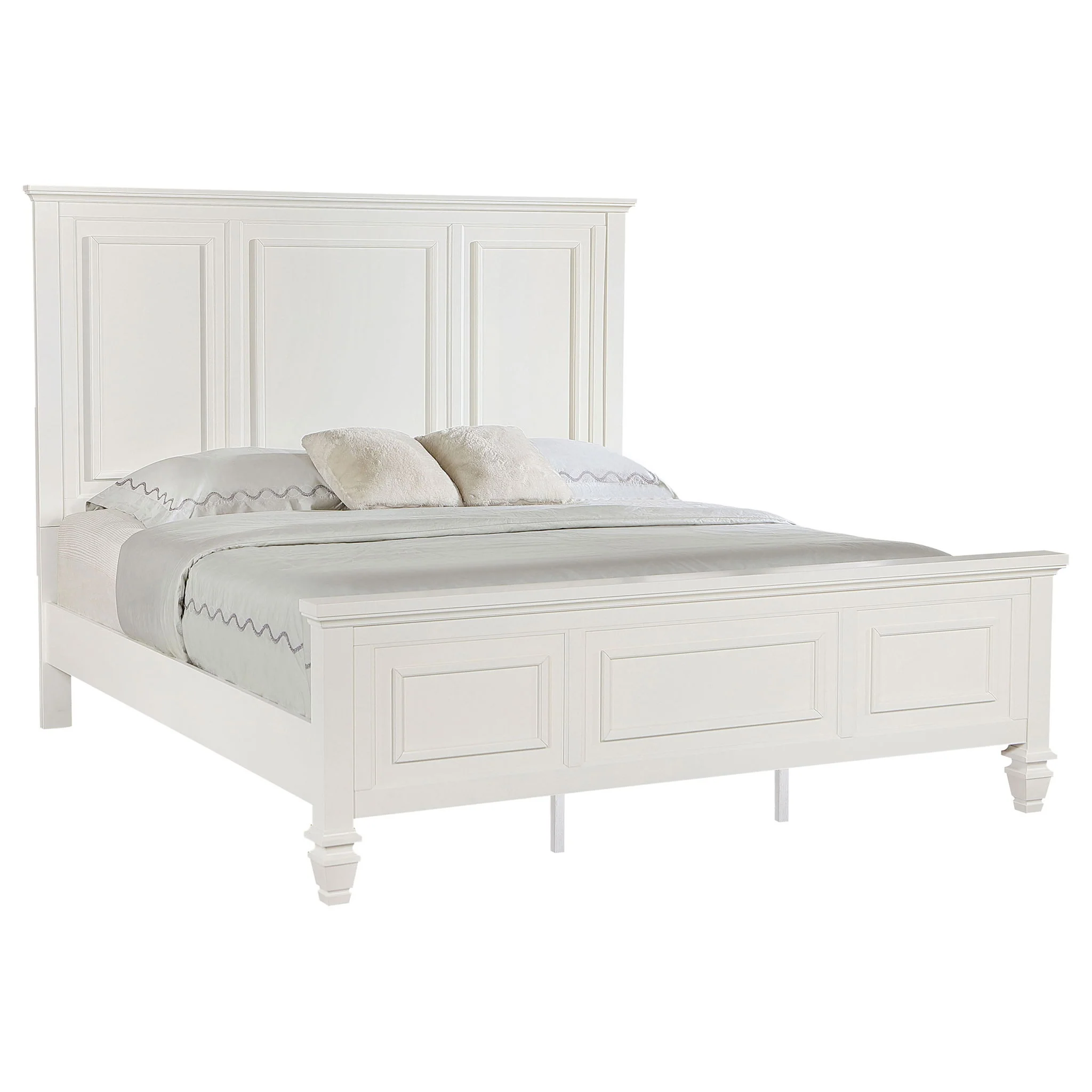 Chelema - Eastern King Panel Bed - Cream White - Image 6
