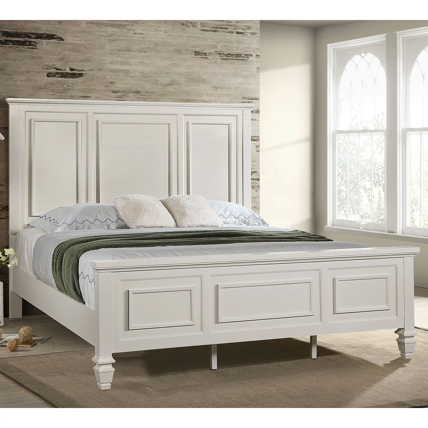 Chelema - Eastern King Panel Bed - Cream White - Image 9