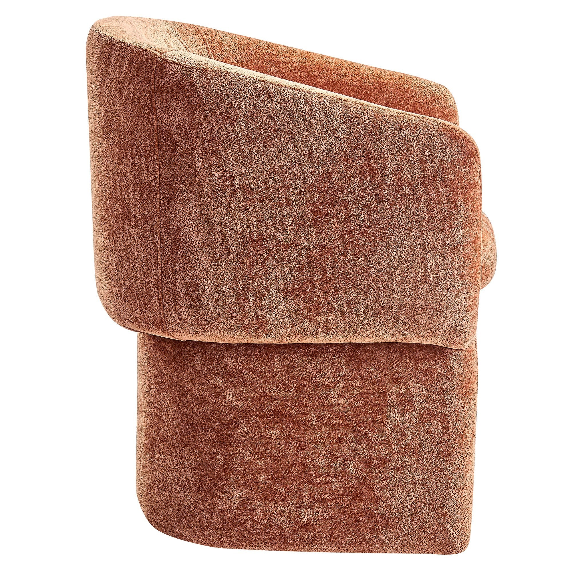 Chenille Barrel Dining Armchair with Curved Back - Image 29