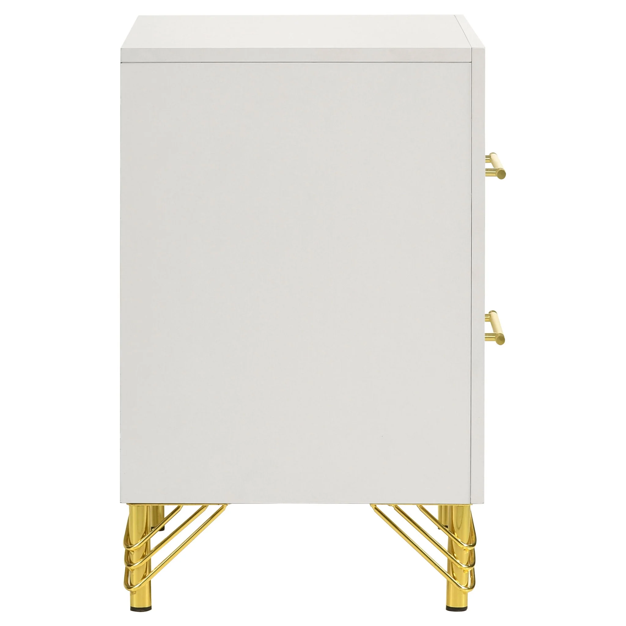 Chesney - 2 Drawer Nightstand With Trim, Bedroom Side Table - White - Image 5