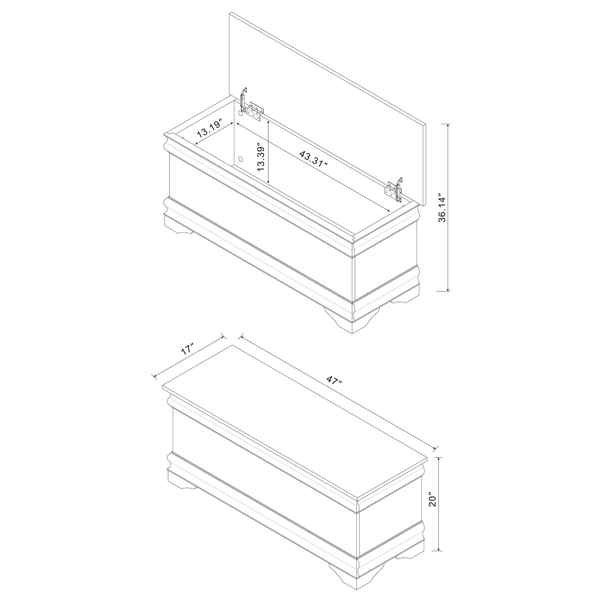 Chest With Curved Moldings And Bracket Feet - Brown - Image 7