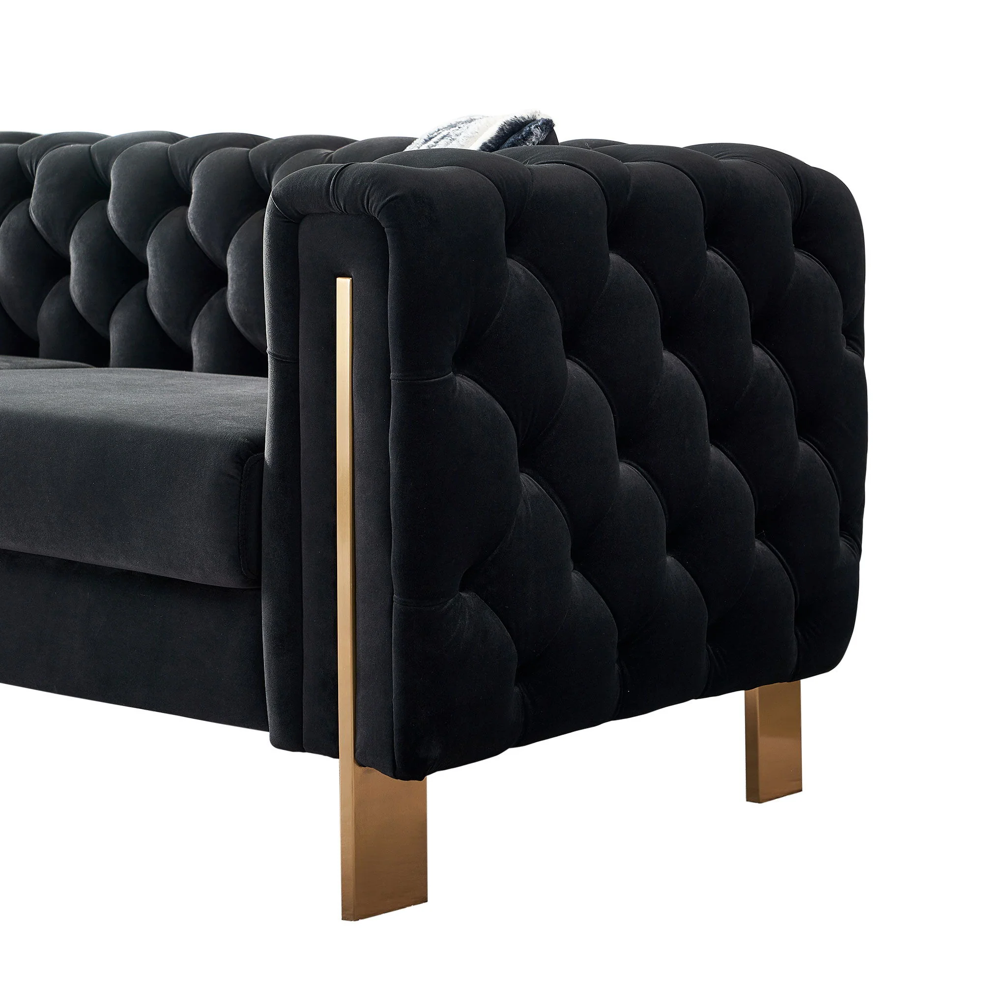 Chesterfield - Modern Tufted Living Room Sofa, 84.25''W Couch - Image 6