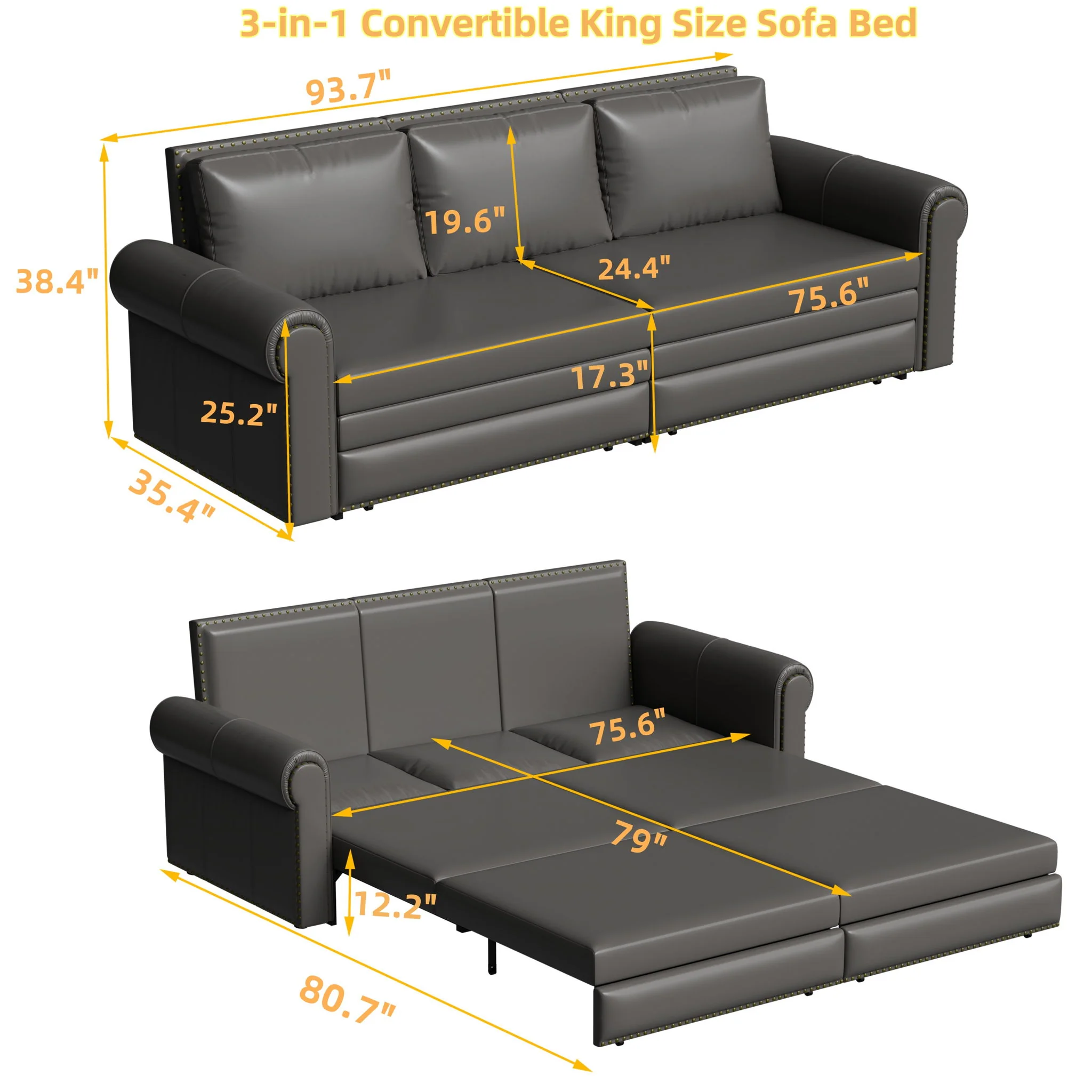 Chesterfield Sofa & Pull Out Bed - Image 47