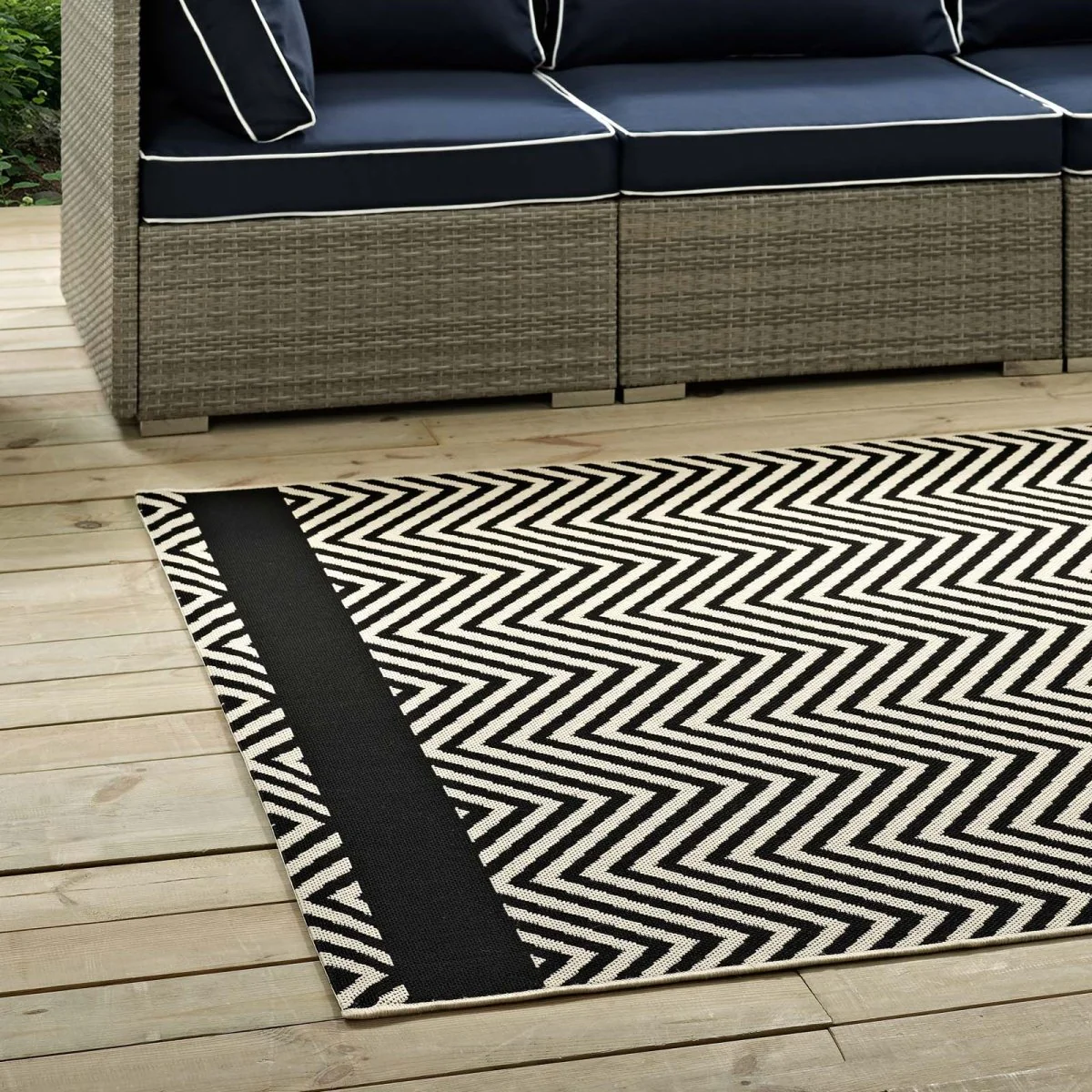 Chevron With End Borders Indoor and Outdoor Area Rug Modern Geometric Accent Rug - Image 12