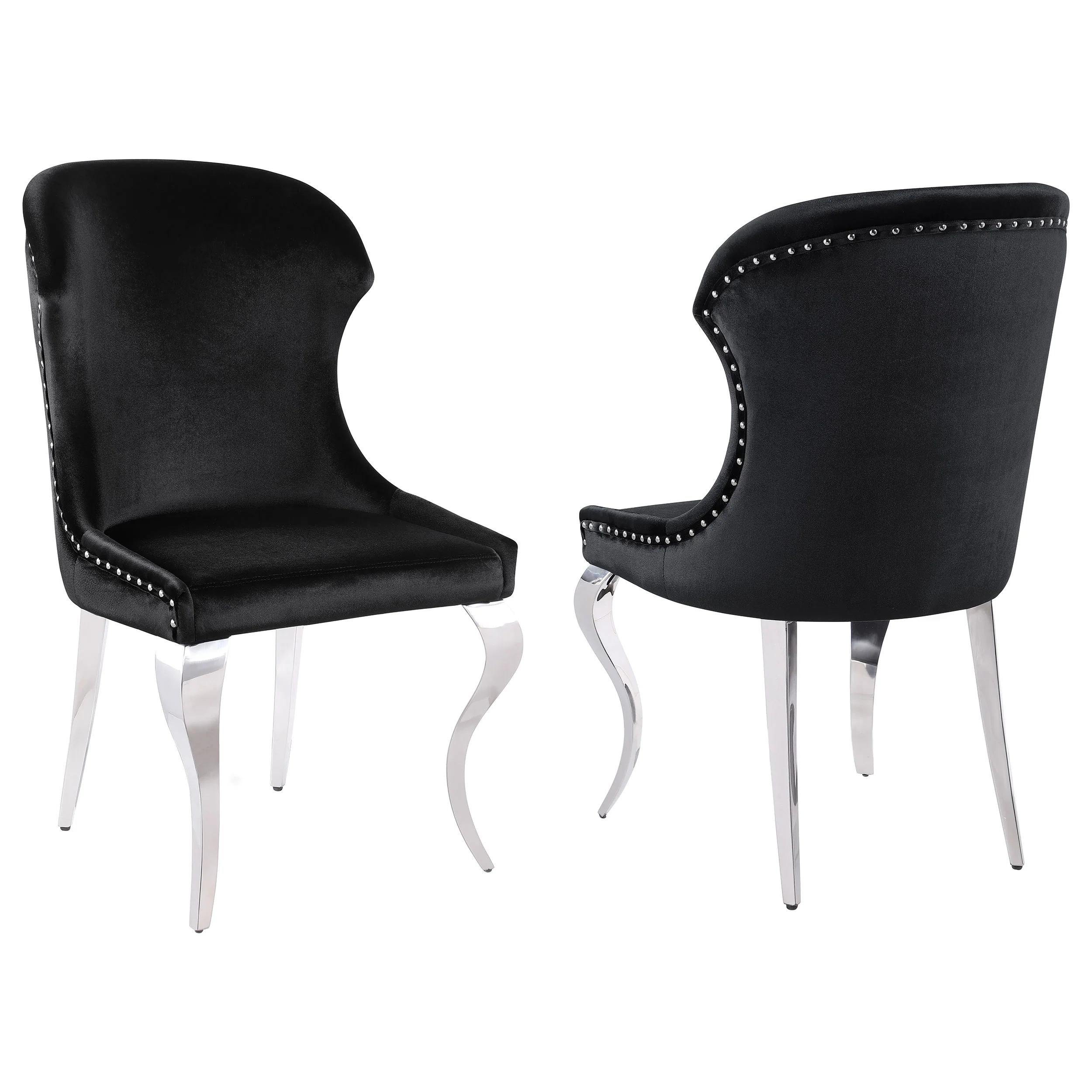 Cheyanne Upholstered Dining Side Chair Black Set of 2