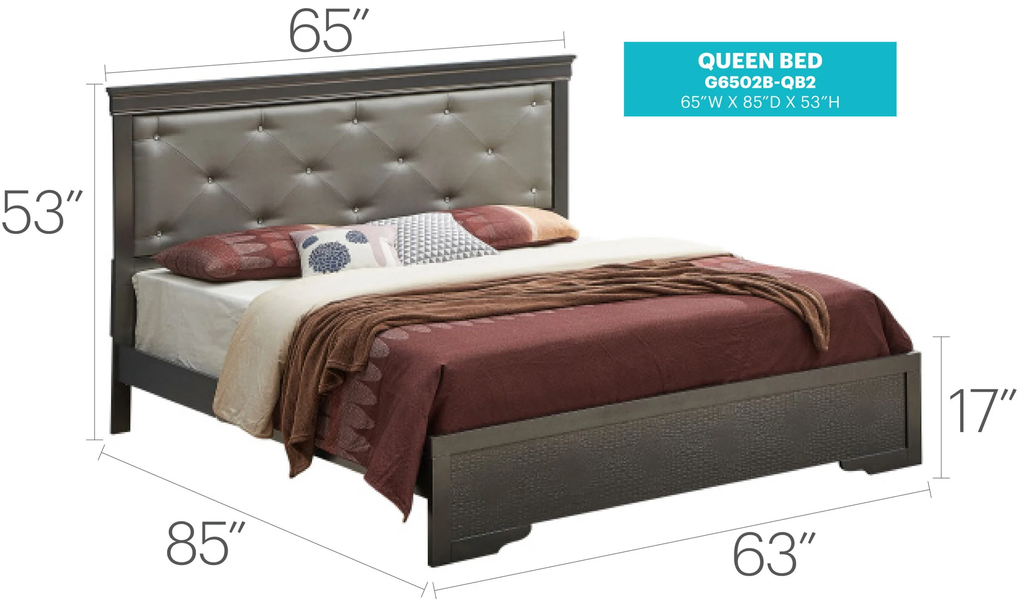 Chic Elegantly Designed Transitional Bed - Image 10