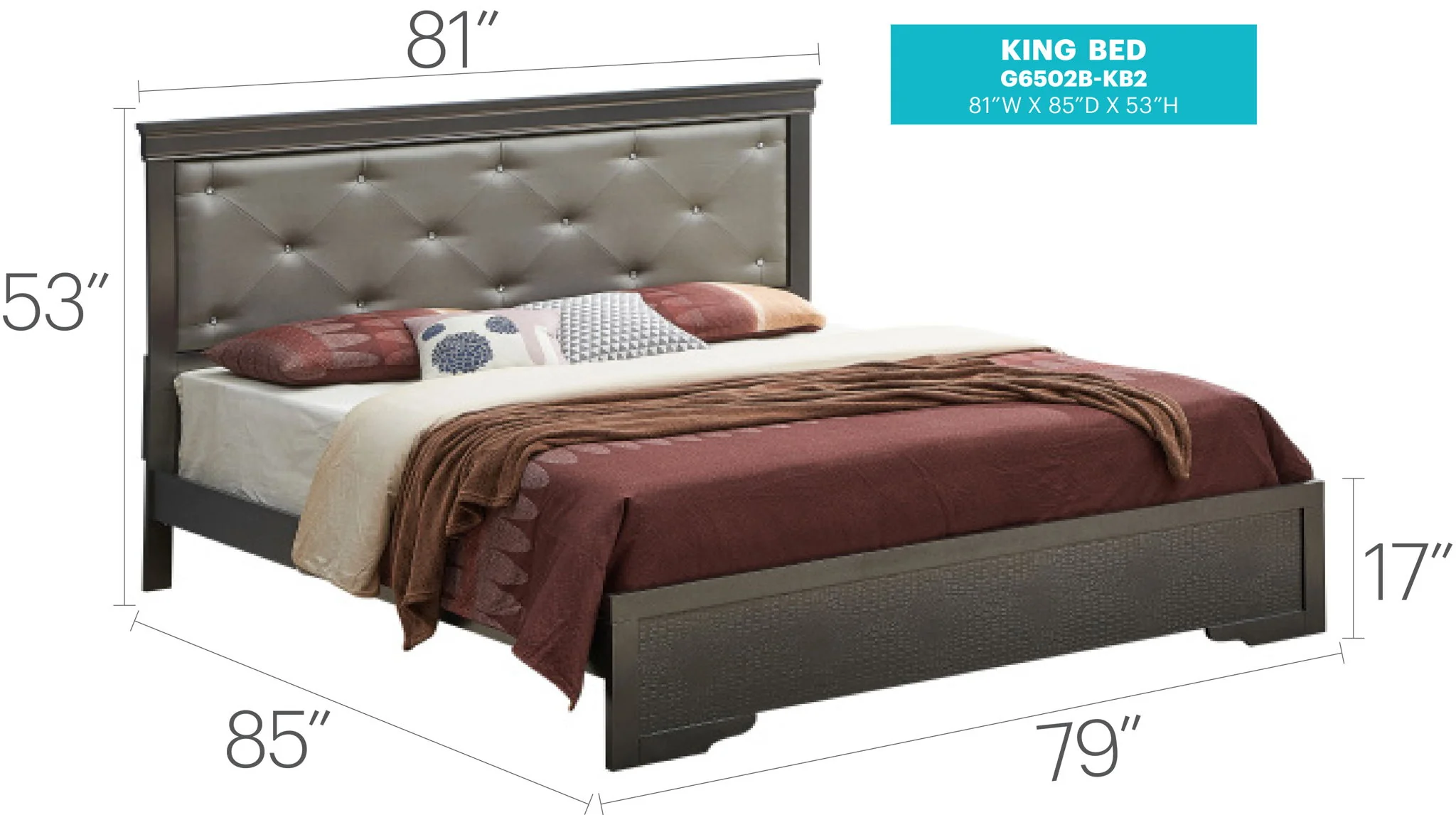 Chic Elegantly Designed Transitional Bed - Image 11
