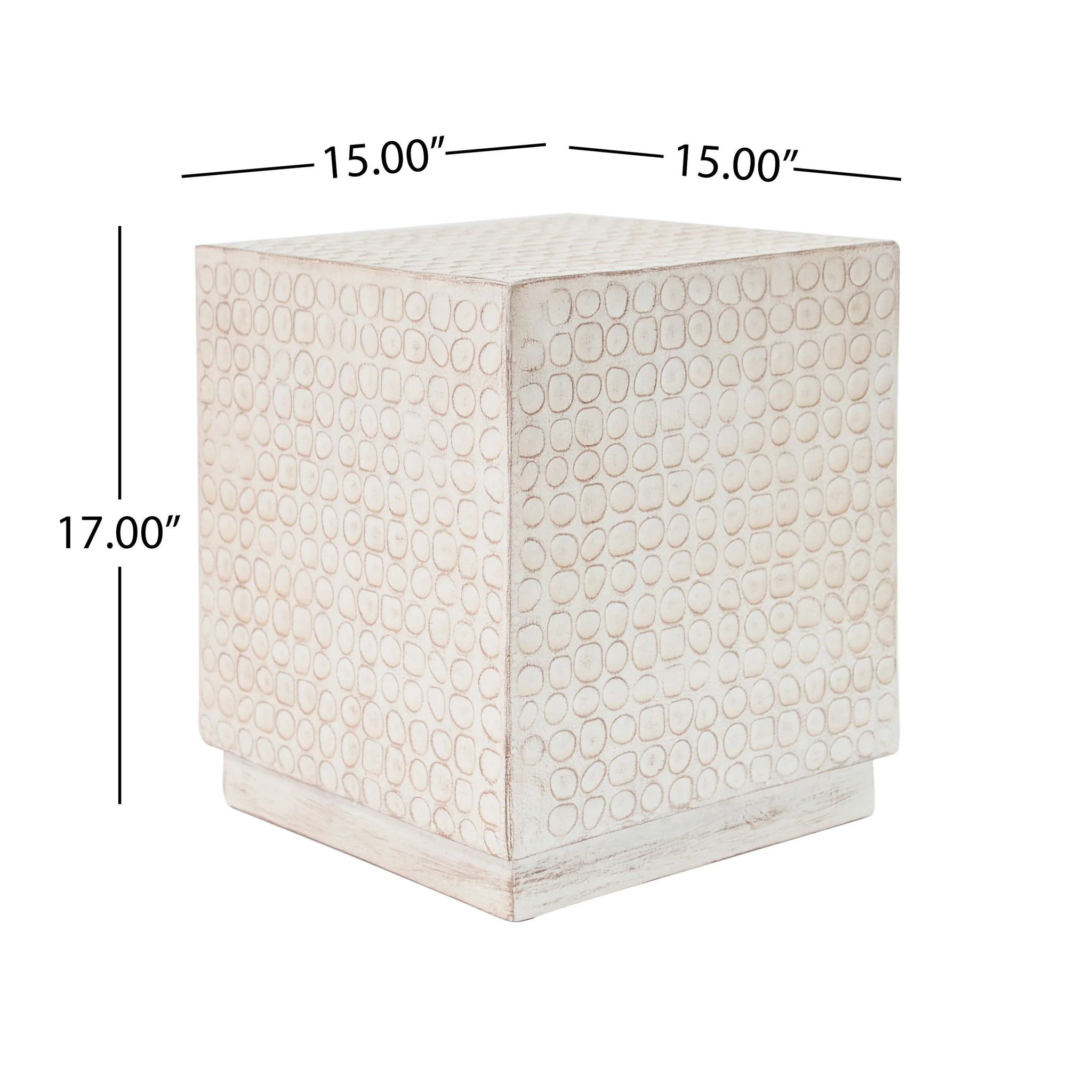 Chic Modern Mgo Cube Side Table With Fluted Design - Antique Brown - Image 9