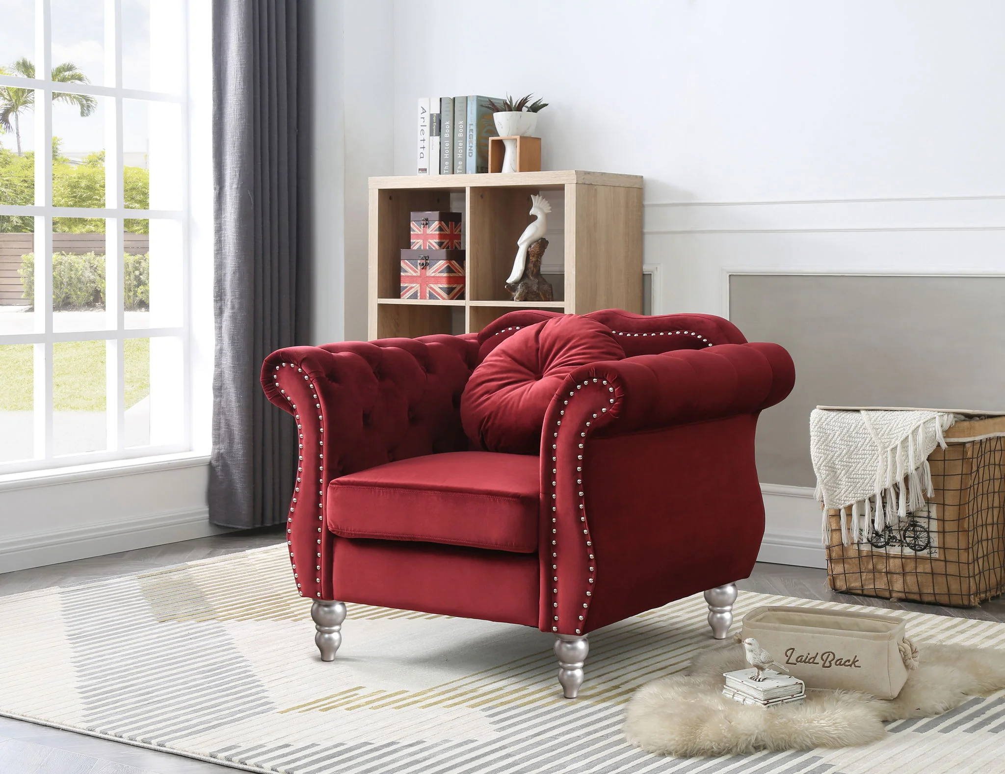Chic Transitional Flared Arm Chair - Image 3