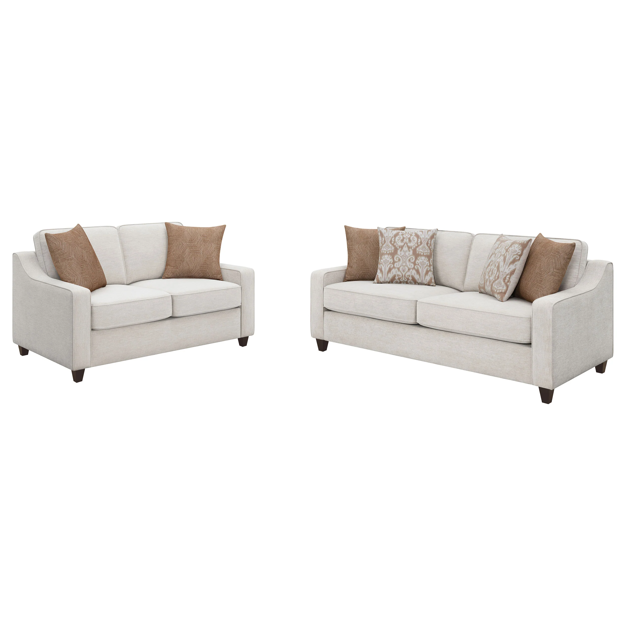 Christine 2-Piece Upholstered Sofa Set in Beige - Image 2