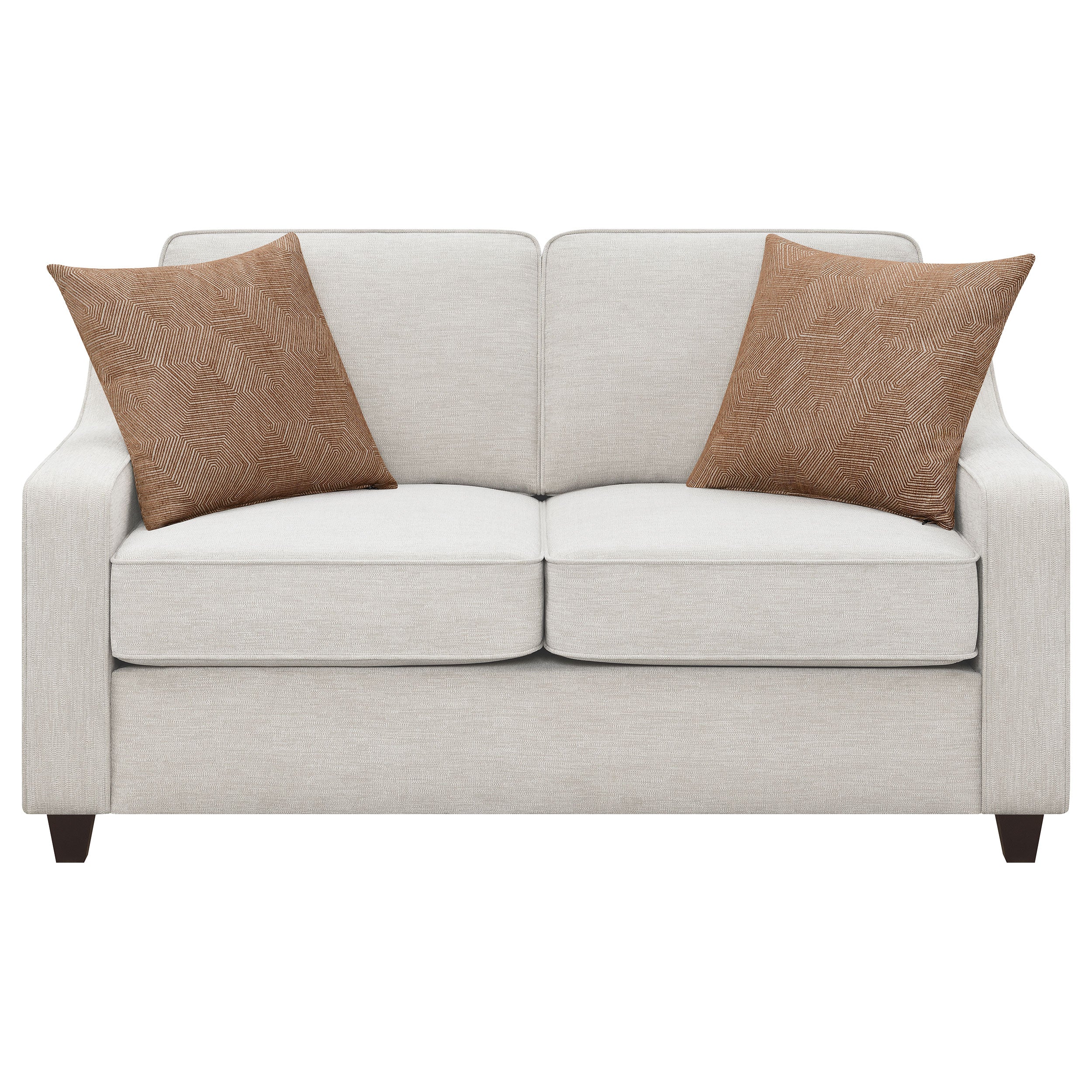 Christine Upholstered Sloped Arm Loveseat in Beige - Image 5