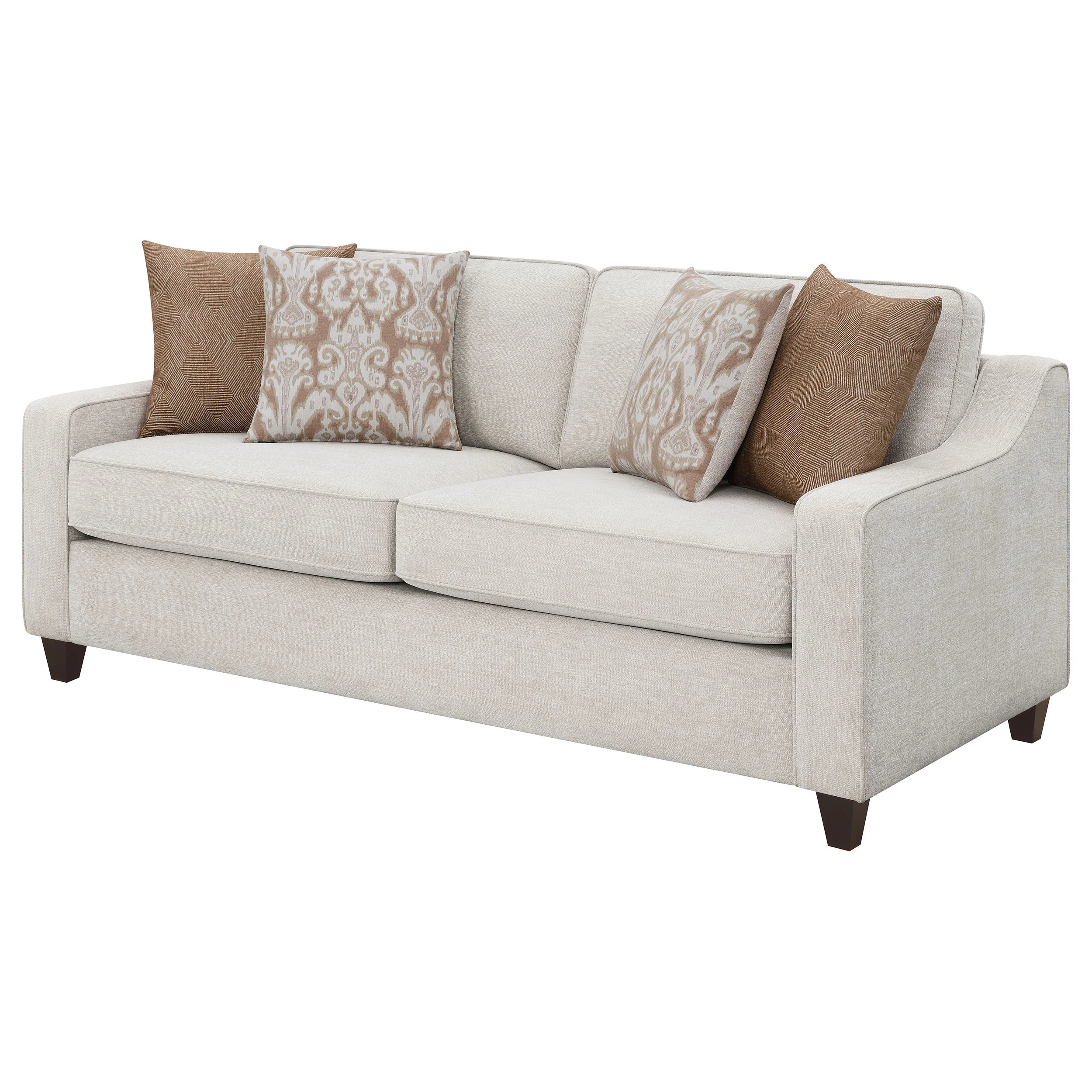 Christine Upholstered Sloped Arm Sofa in Beige - Image 4