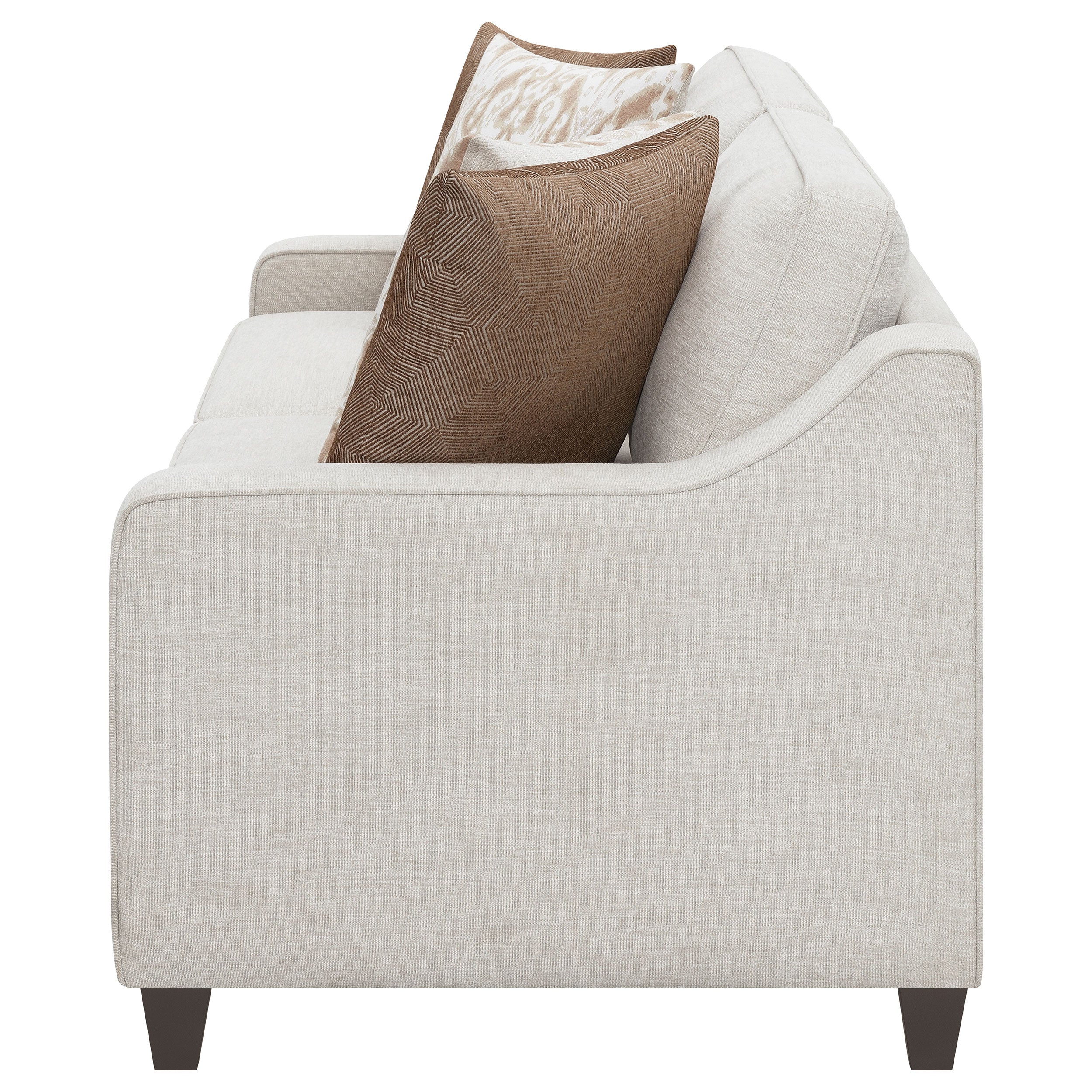 Christine Upholstered Sloped Arm Sofa in Beige - Image 5