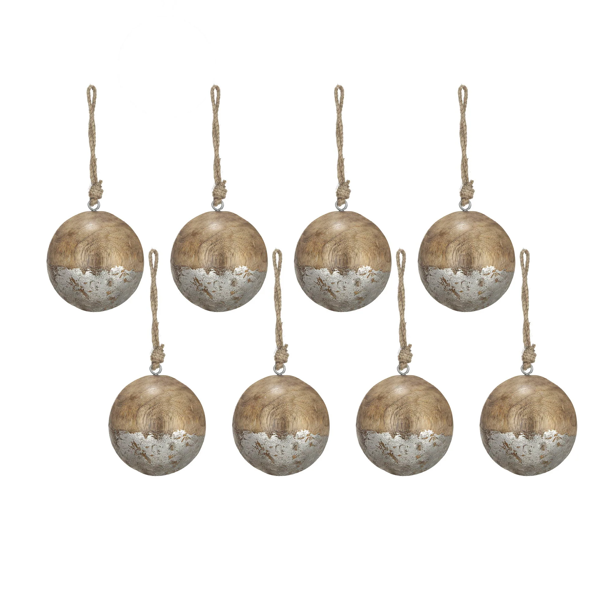 Christmas Ball Ornaments, Wood Decorative Hanging Ball Christmas Tree Ornaments For Holiday Party Decorations - Image 3