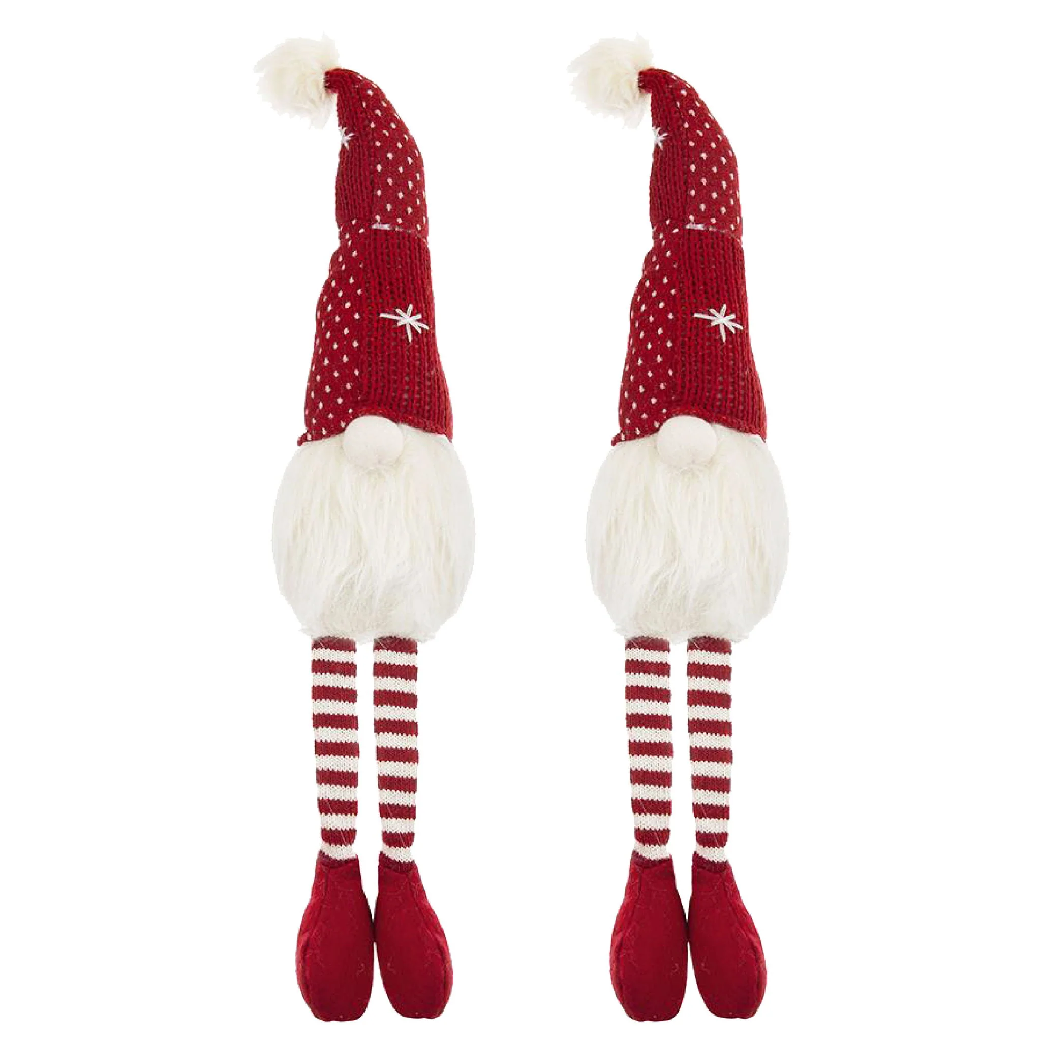 Christmas Gnomes Decorations, Christmas Table Home Ornaments For Holiday Party Gifts (Set of 2) - White / Red