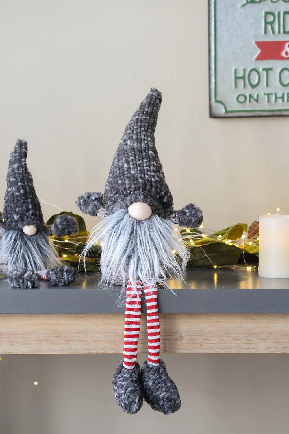Christmas Gnomes Decorations, Christmas Table Home Ornaments For Holiday Party Gifts (Set of 4) - Gray - Image 2