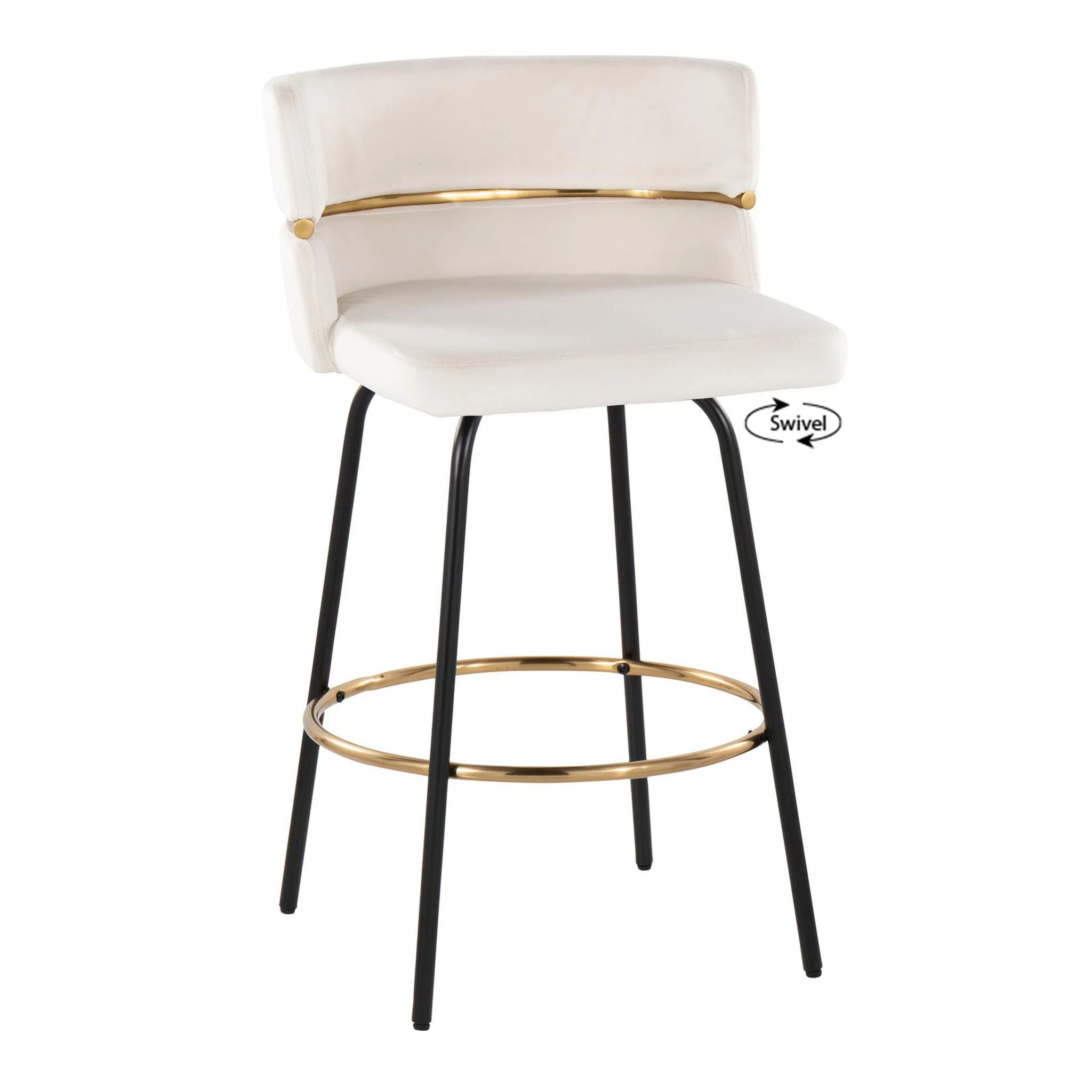 Cinch - Contemporary Fixed Height Counter Stool With Swivel & Round Footrest (Set of 2) - Image 10