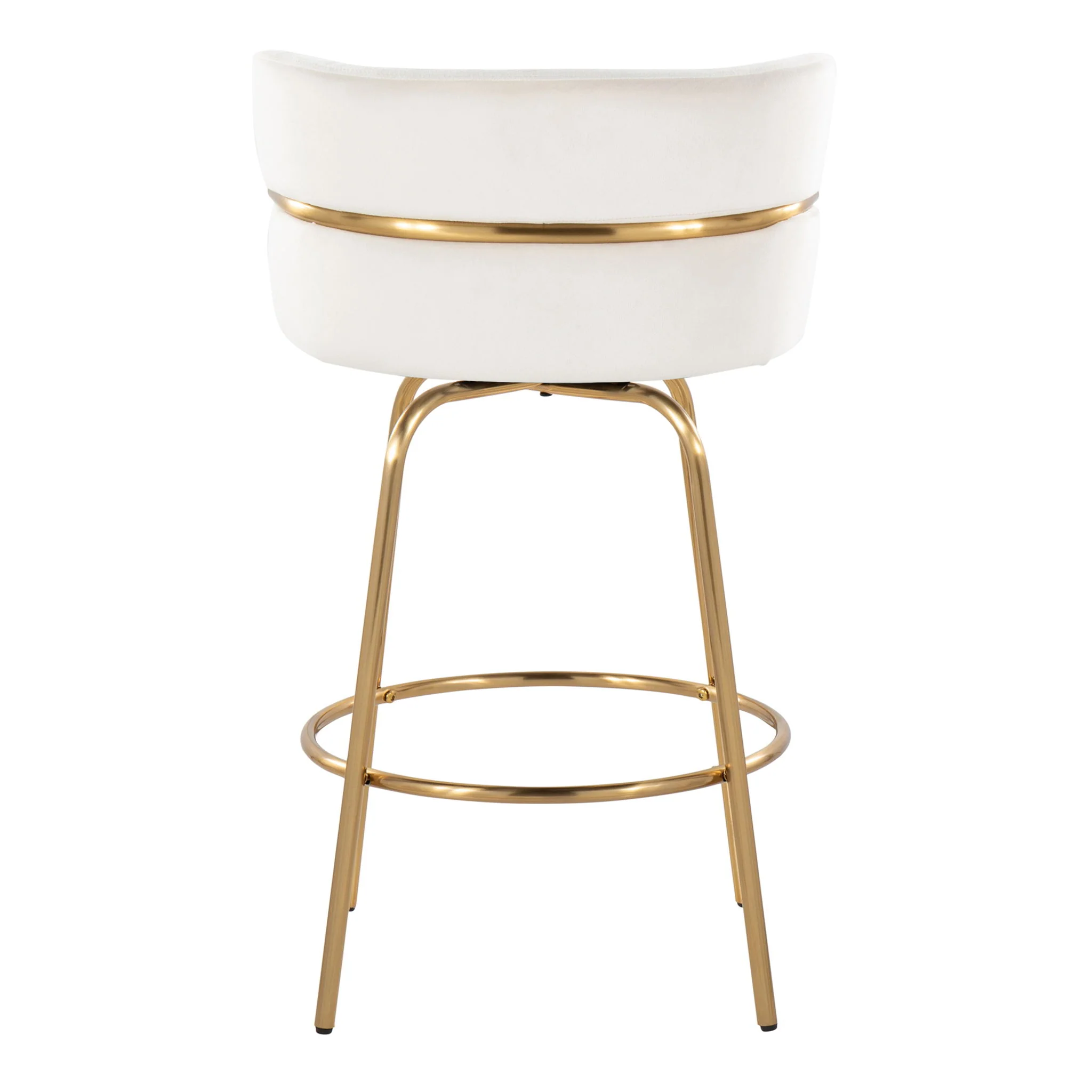 Cinch - Glam / Art Deco Fixed Height Counter Stool With Swivel With Round Footrest (Set of 2) - Image 9