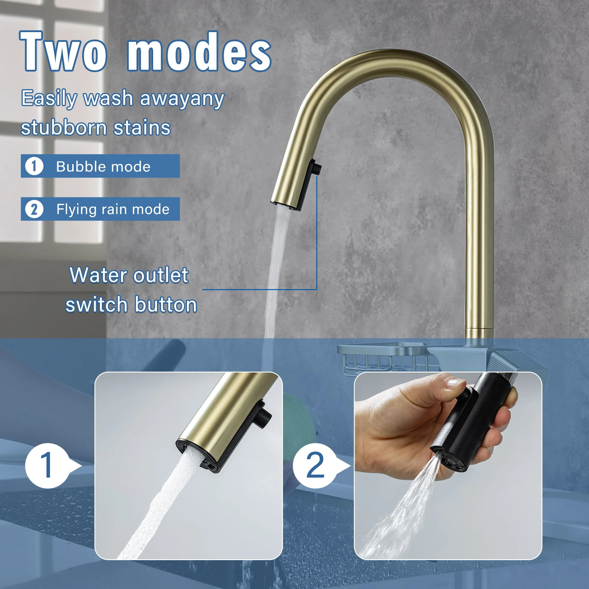 Cincosky - High Arc Pull Down Kitchen Faucet, Single Hole - Image 9