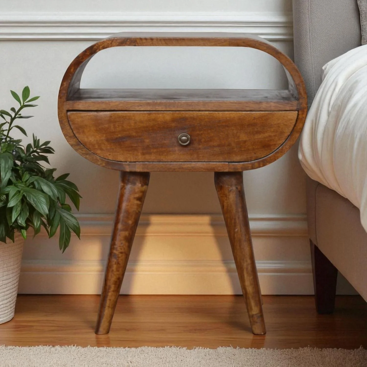 Circular Open Bedside Nightstand - Image 10