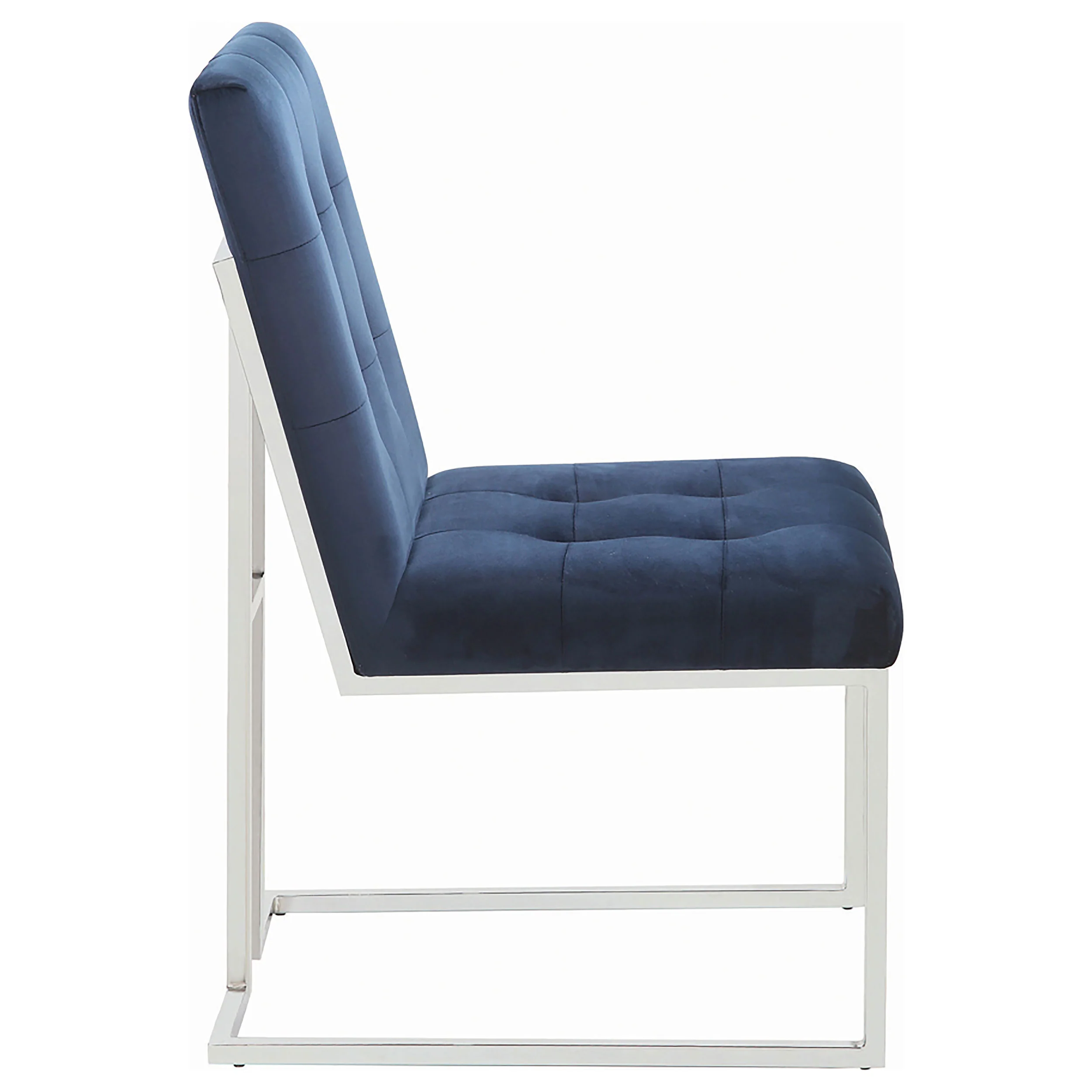 Cisco Velvet Upholstered Dining Side Chair, Blue/Chrome - Set of 2 - Image 6