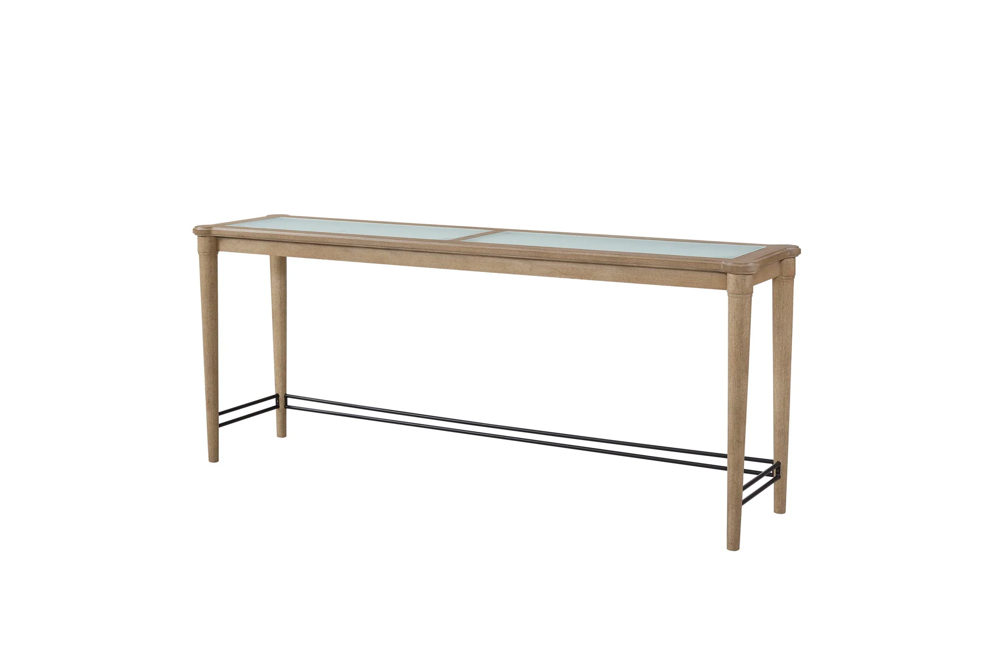 Citrus Heights - Frosted Glass Console Table With 3 Stools - Sand - Image 7