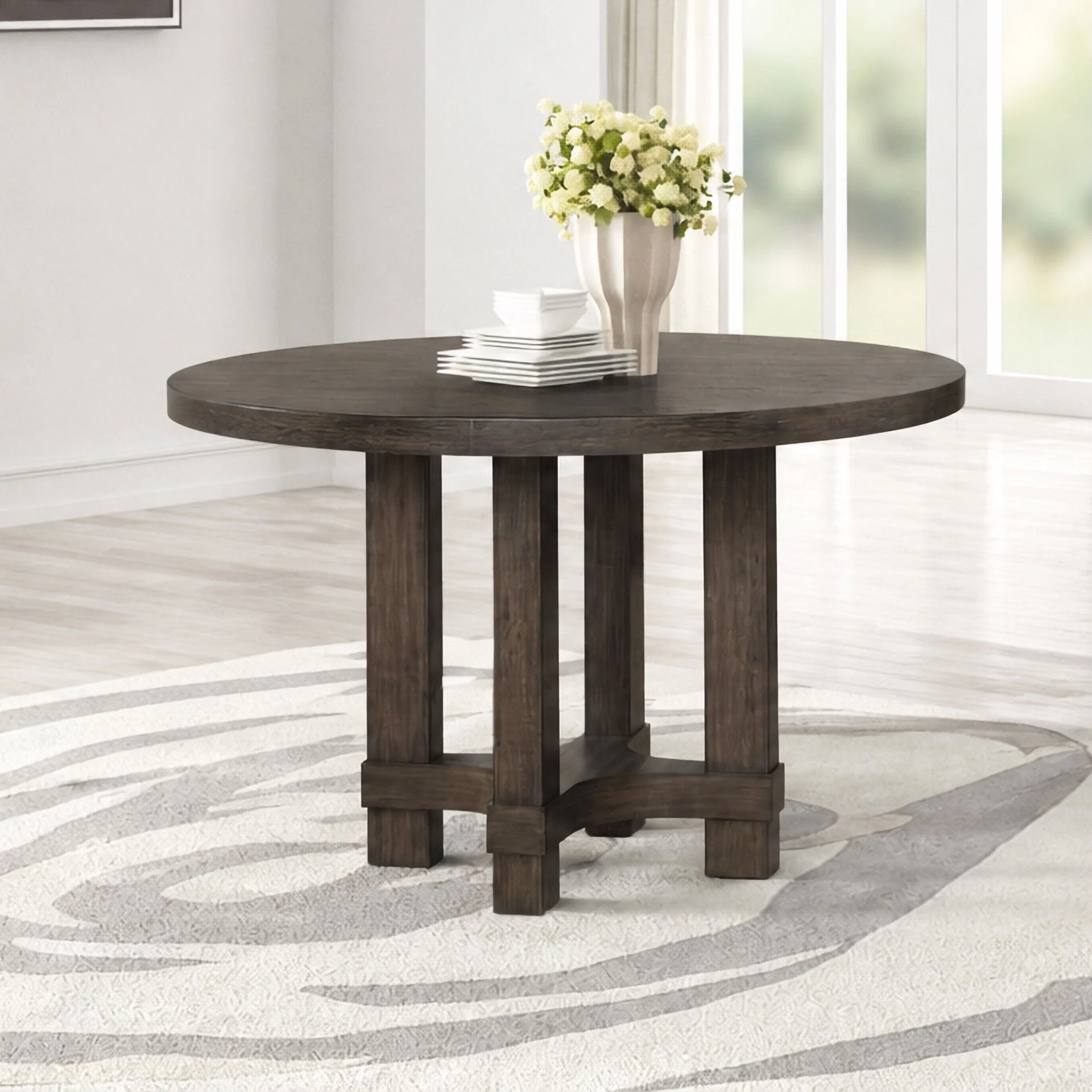 Cityscape - Round Dining Table - Dark Brown - Image 6