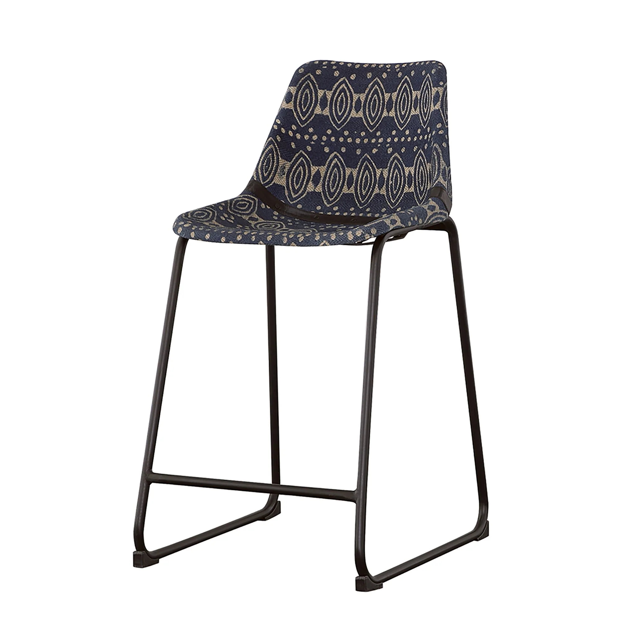 Claire - Canvas Upholstered Counter Chair (Set of 2) - Blue - Image 4
