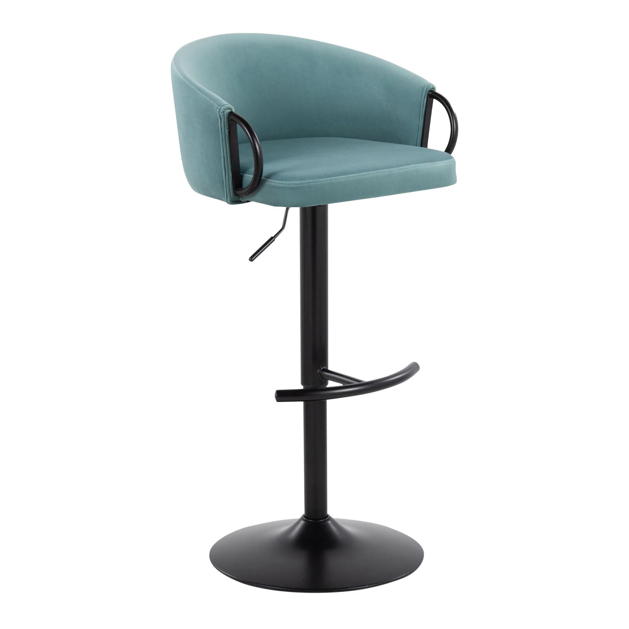 Claire - Contemporary Adjustable Barstool With Swivel With Rounded T Footrest (Set of 2) - Image 15