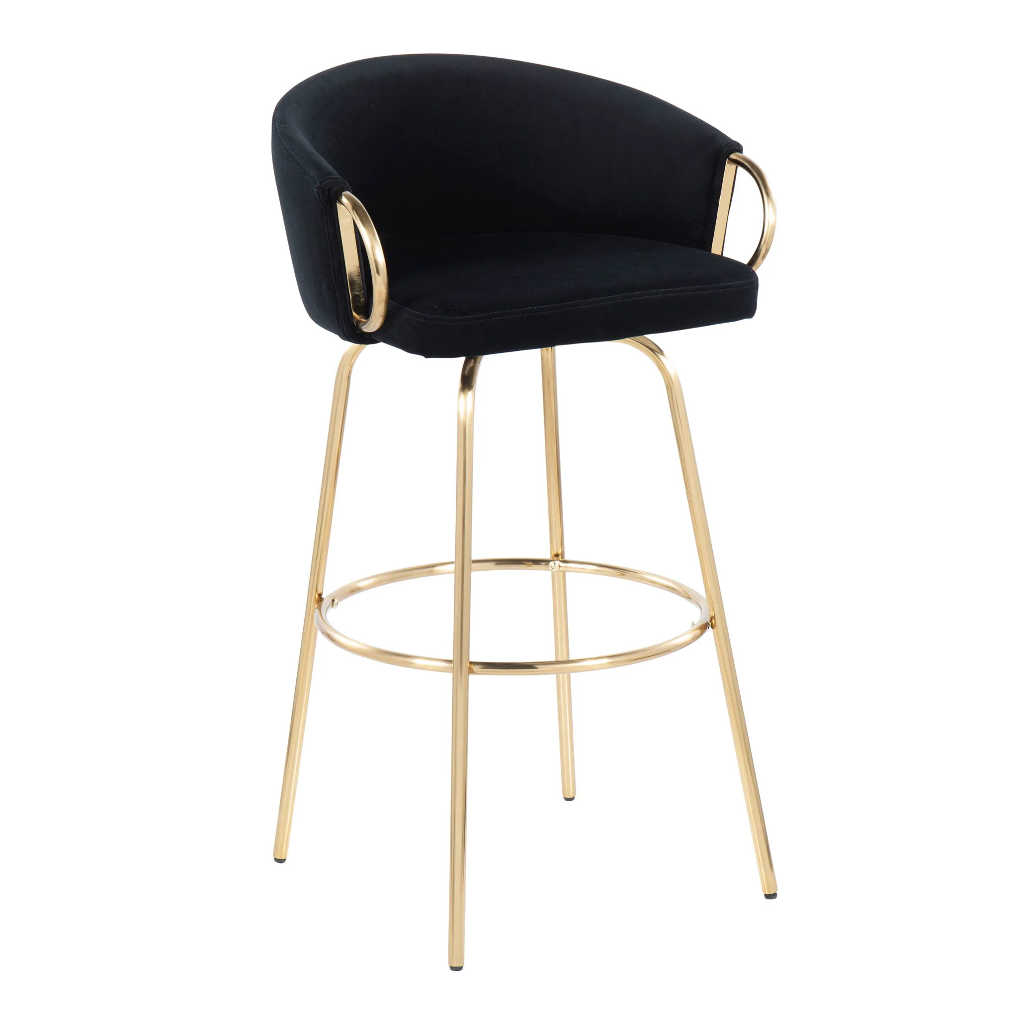 Claire - Contemporary / Glam Fixed Height Bar Stool (Set of 2) Round Footrest (Set of 2) - Image 10
