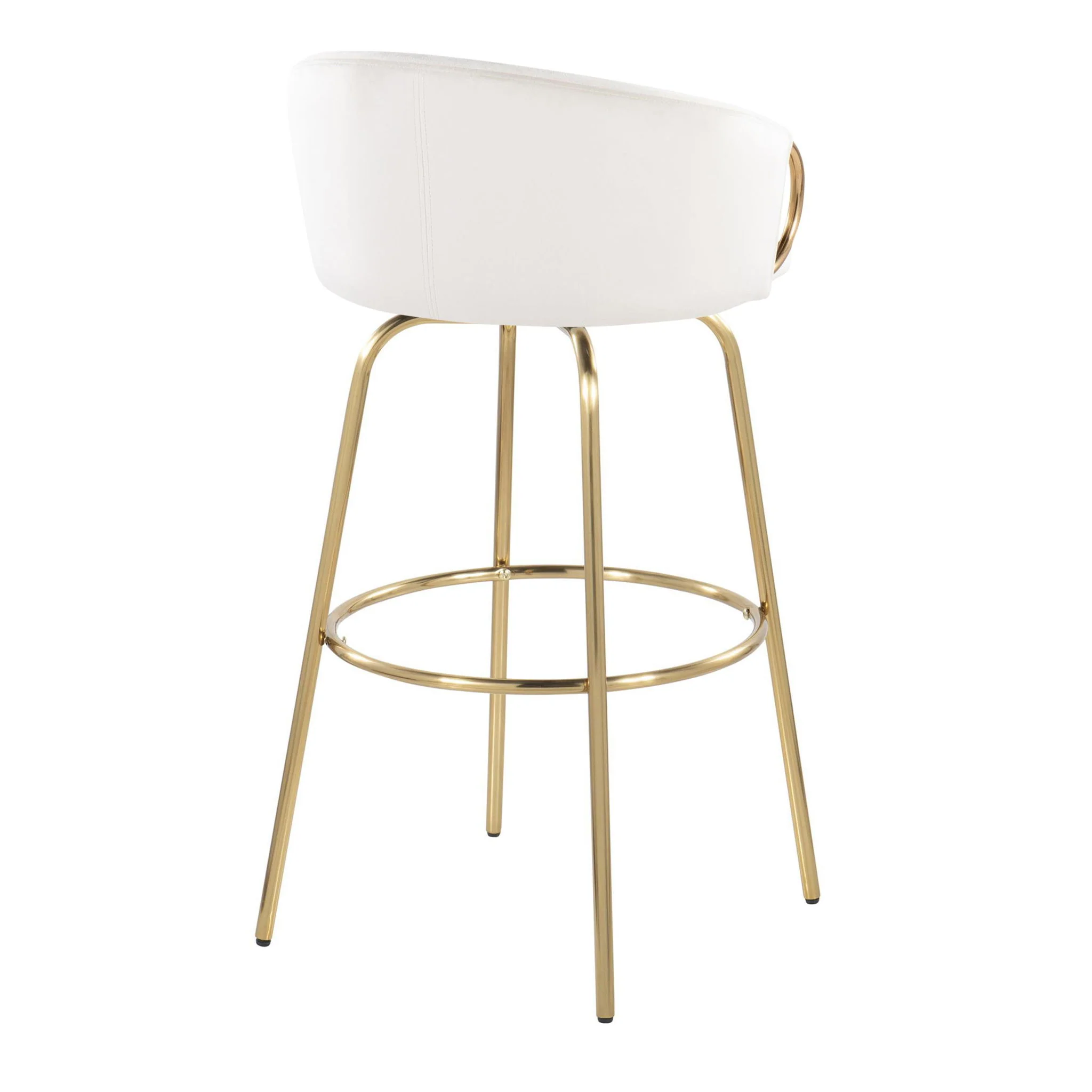 Claire - Contemporary / Glam Fixed Height Bar Stool (Set of 2) Round Footrest (Set of 2) - Image 16