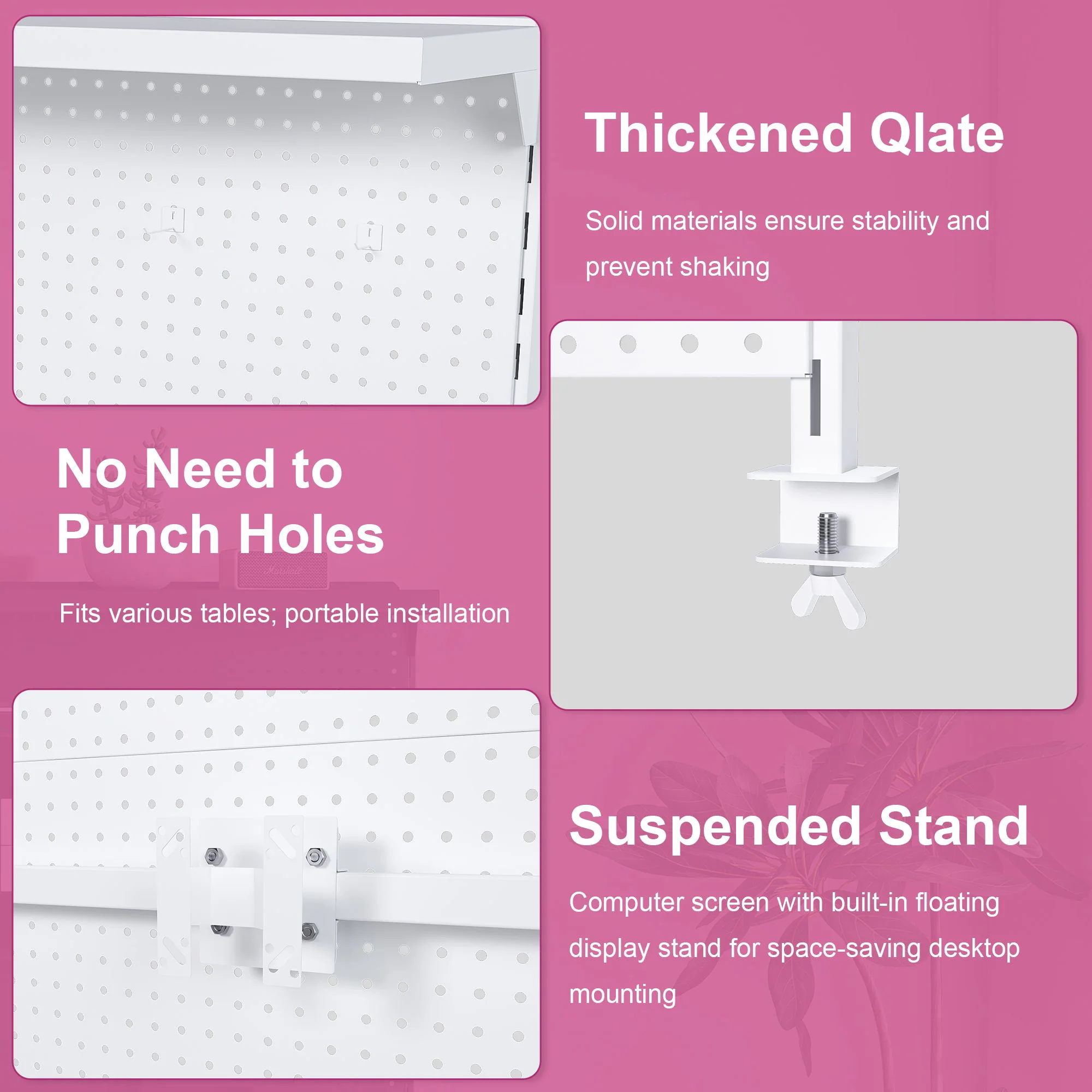 Clamp On Desk Pegboard With Single Monitor Stand - Image 11
