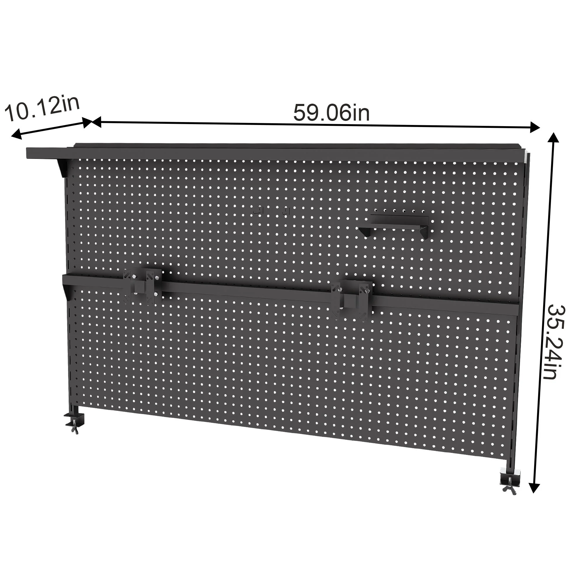 Clamp On Desk Pegboard With Single Monitor Stand - Image 28