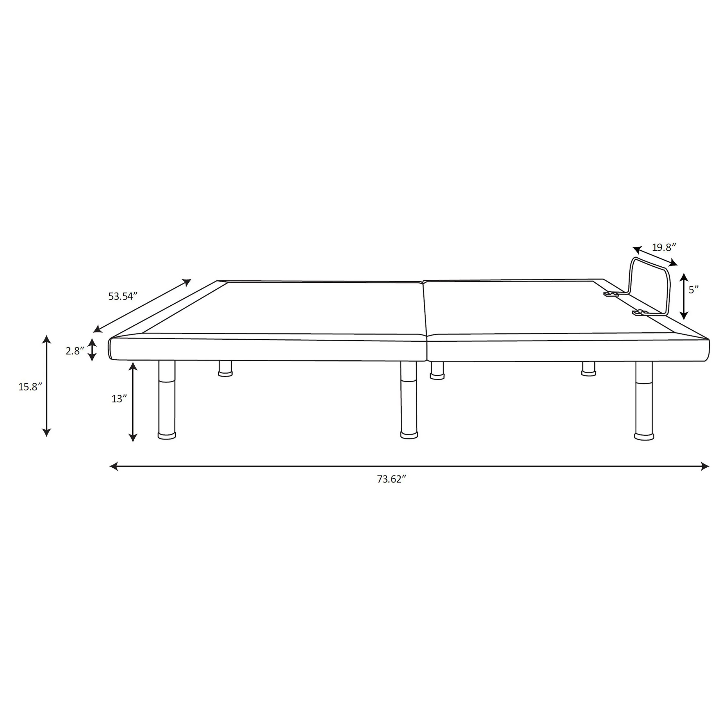 Clara Full Adjustable Bed Base Grey and Black - Image 16